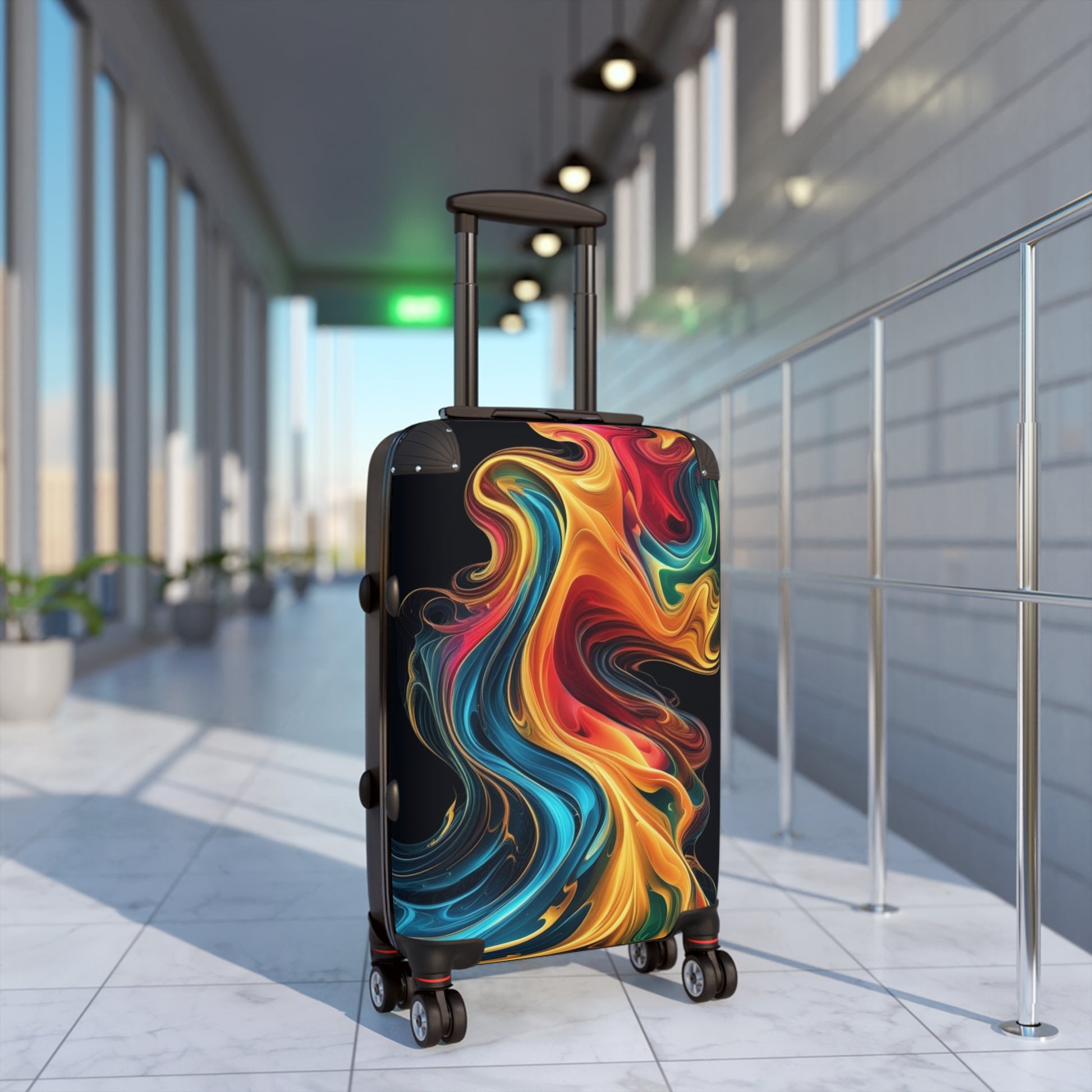 Colorful Spinner Suitcase - Travel Luggage for Adventurers, Perfect for Vacations, Weekend Getaways, Summer Trips, Vibrant Travel Gear