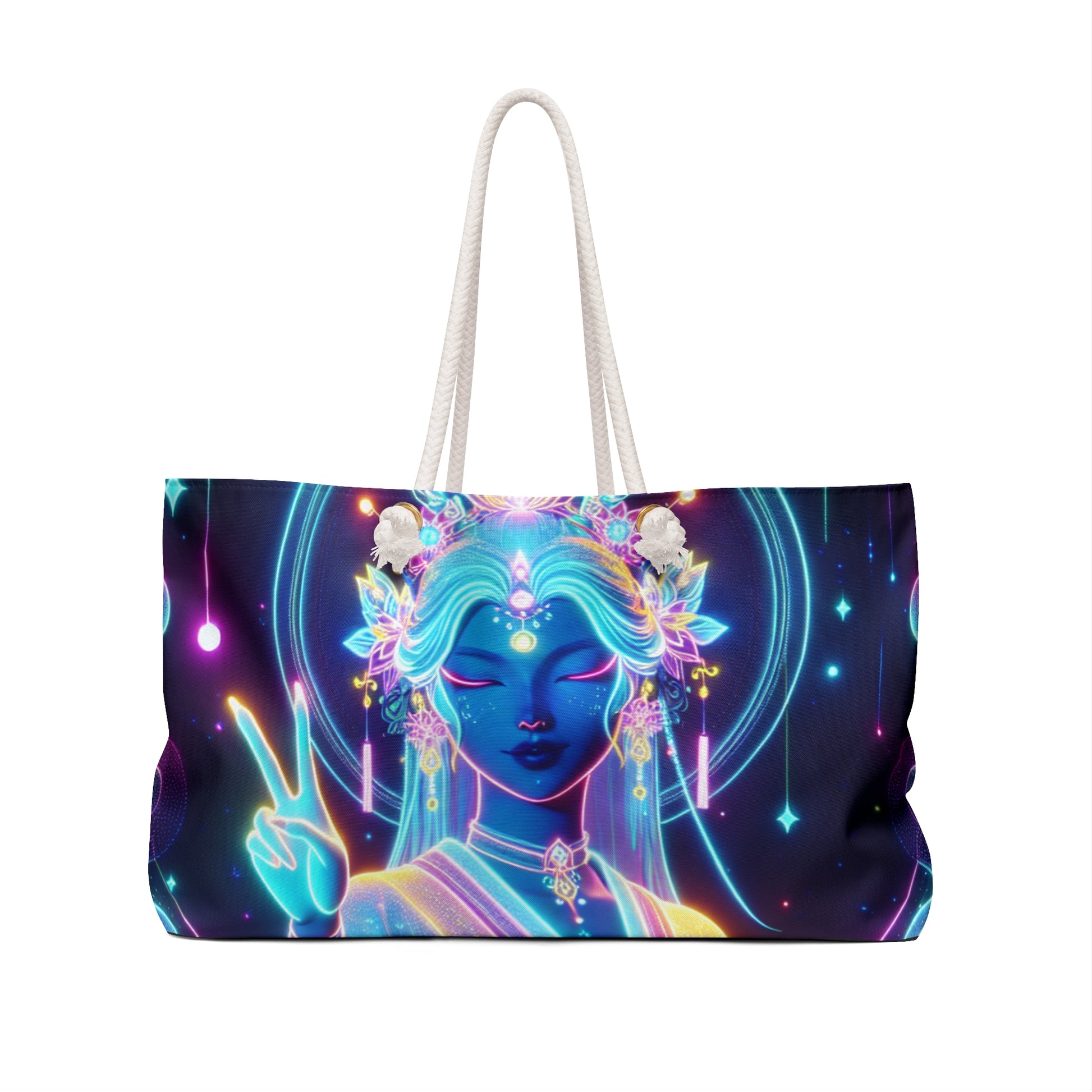 Mystical Glow Weekender Bag - Bright Boho Carryall for Travel, Yoga, Festivals, Beach Days, and Shopping