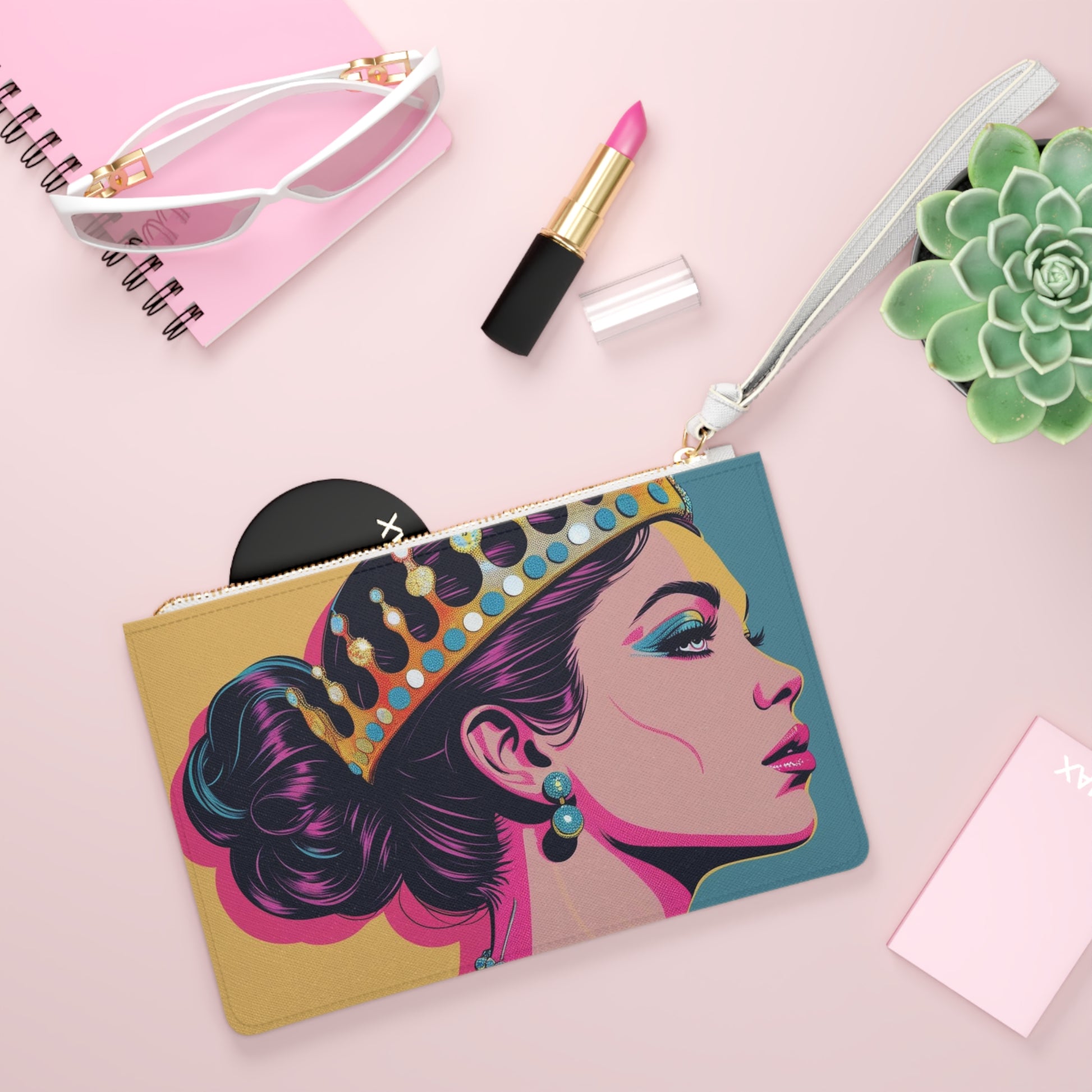 Queen Crown Clutch Bag | Fashion Accessory, Gift Idea, Party Purse, Stylish Organizer, Modern Handbag