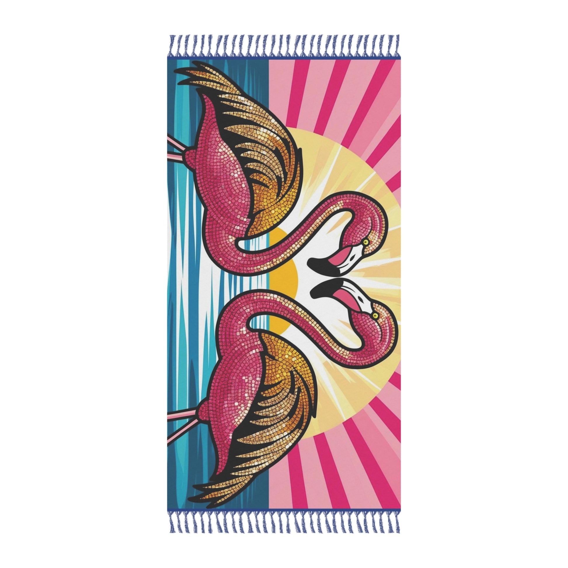 Boho Beach Towel featuring Flamingos, Perfect for Summer, Pool Day, Beach Vibes, Gifts for Beach Lovers, Tropical Decor