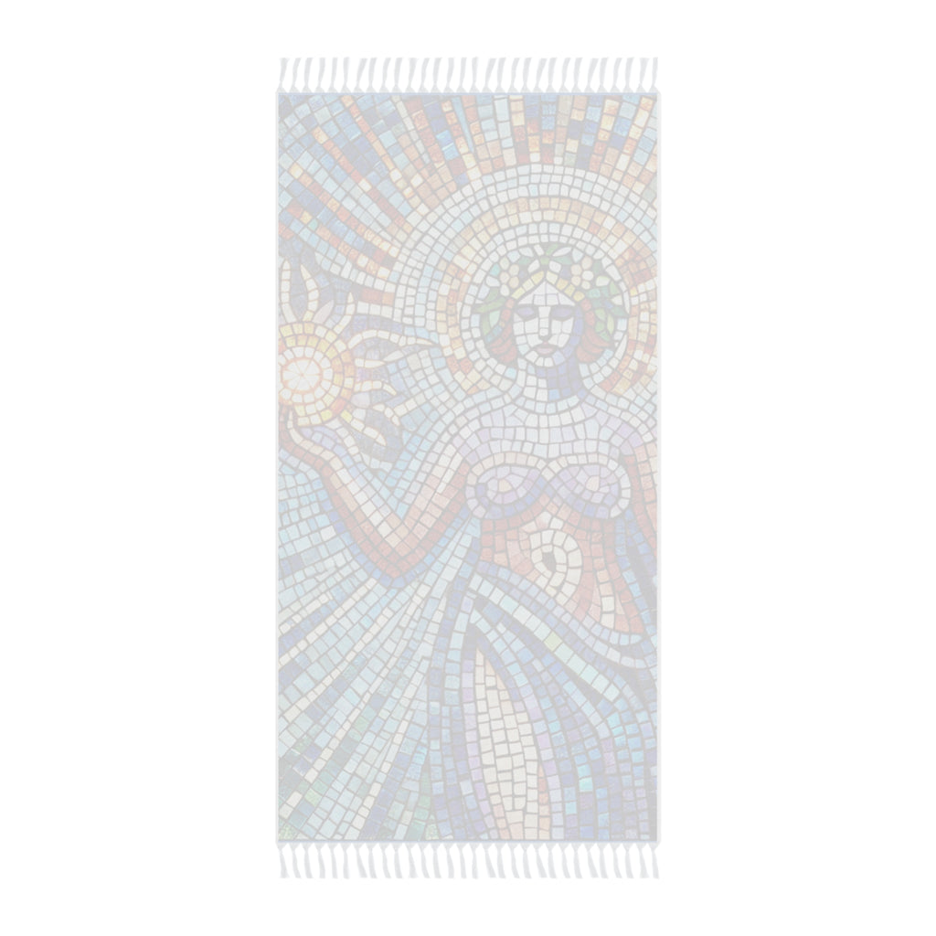 Sparkling Boho Beach Towel, Mosaic Summer Fun, Mystical Goddess Gift for Beach Lovers