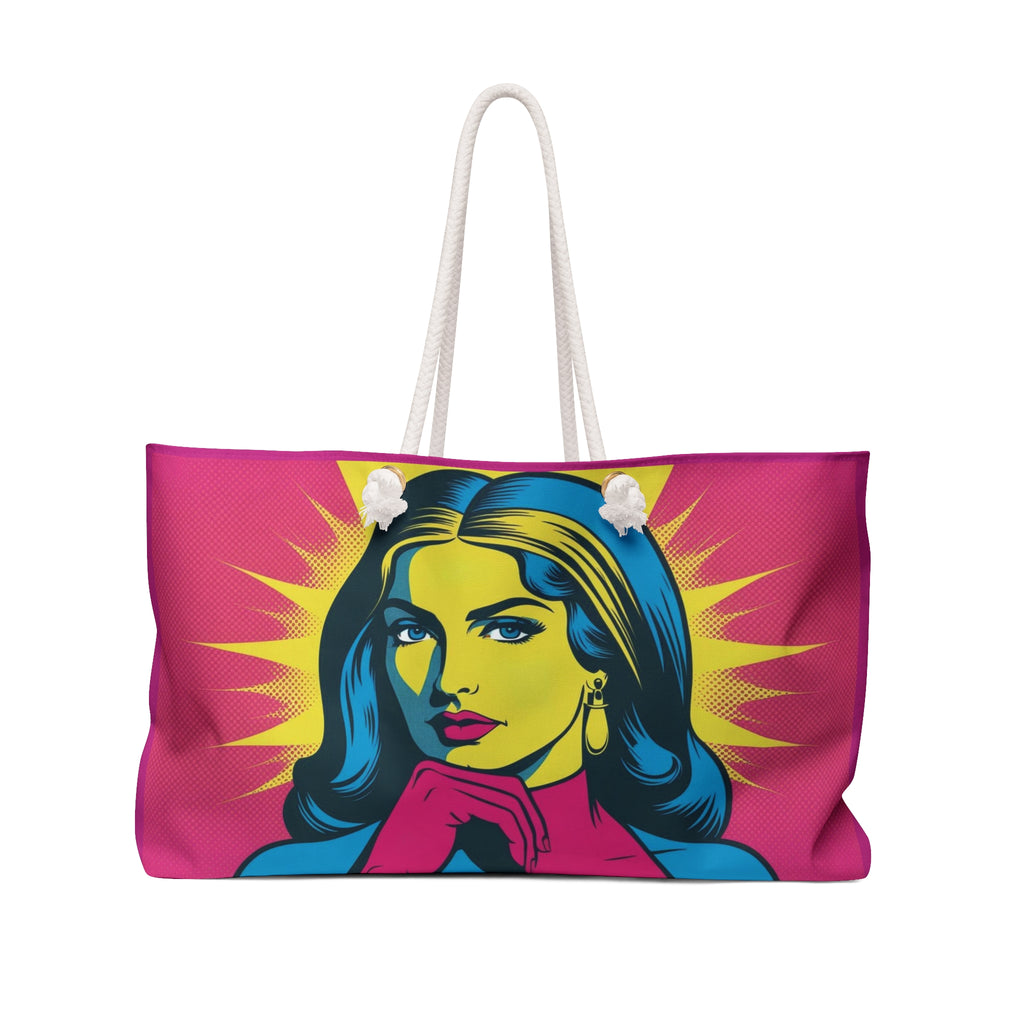 Pop Art Weekender Bag, Heroine Divine Feminine Carry-On, Goddess Cary-On, Comic-Chic Travel Bag, Weekend Getaway Tote