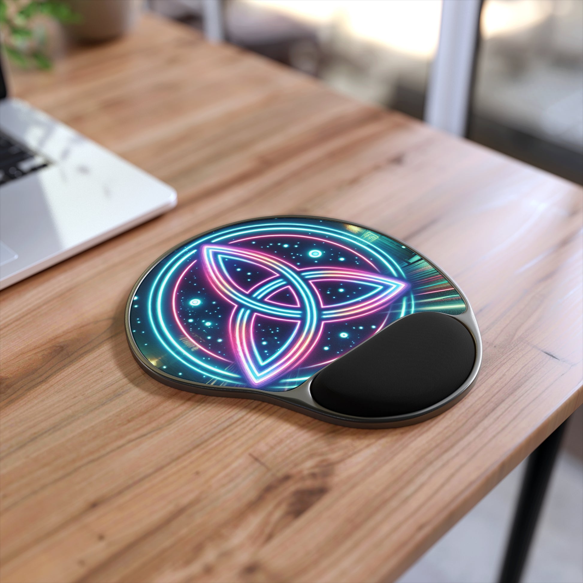 Trendy Neon Mouse Pad With Wrist Rest, Ergonomic Desk Accessory for Gamers, Stylish Office Decor, Unique Gift for Tech Lovers