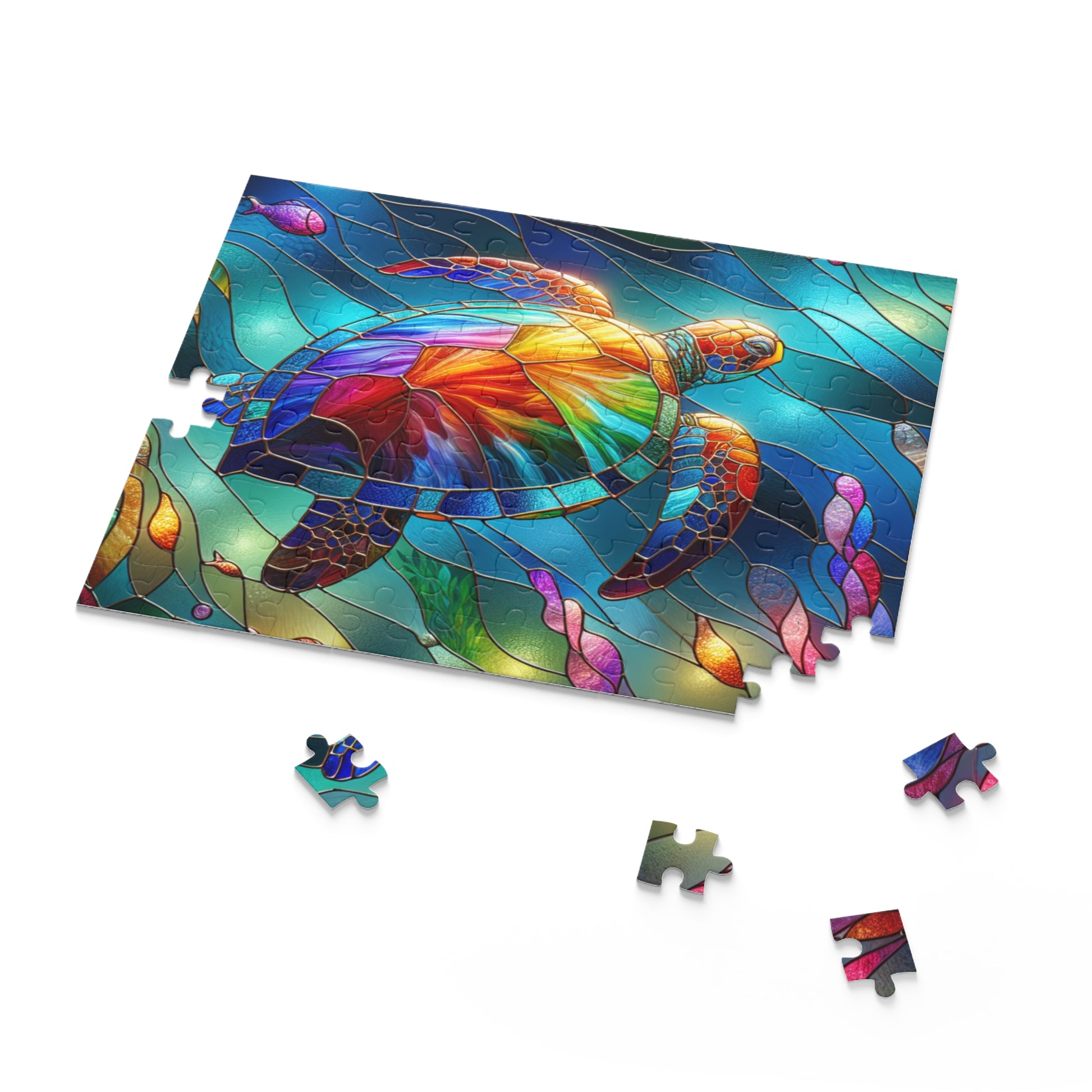Vibrant Sea Turtle Puzzle (120, 252, 500-Piece) - Colorful Art, Ocean Decor, Family Game, Gift for Animal Lovers, Educational Fun