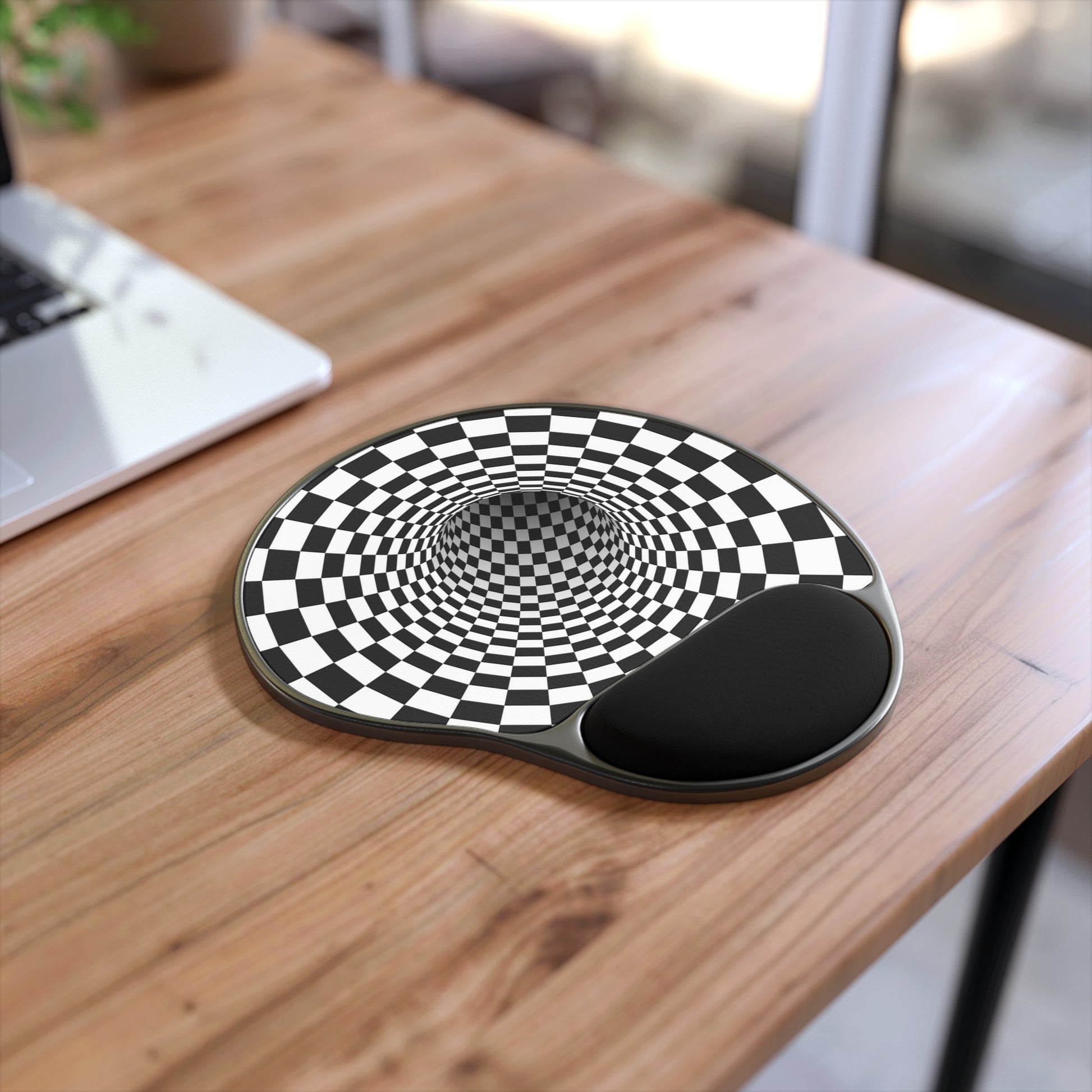 Checkered Optical Illusion Mouse Pad, Gaming Ergonomic Mousepad, Desk Decor, Gift for Gamers, Computer Accessories