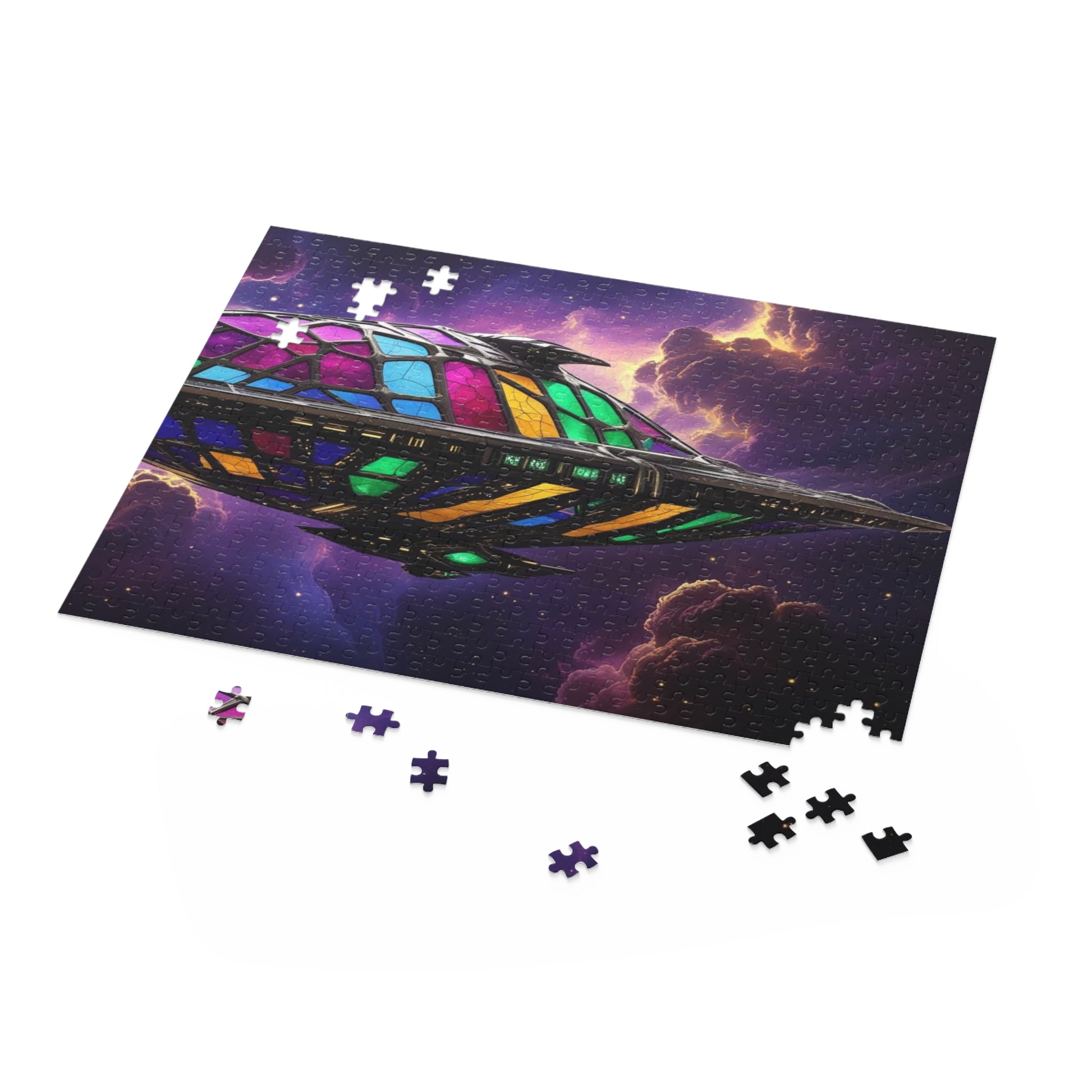 Galactic Stained Glass Puzzle, 120/252/500-Piece, Space Theme, Unique Gift for Puzzle Lovers, Home Decor, Fun Family Activity