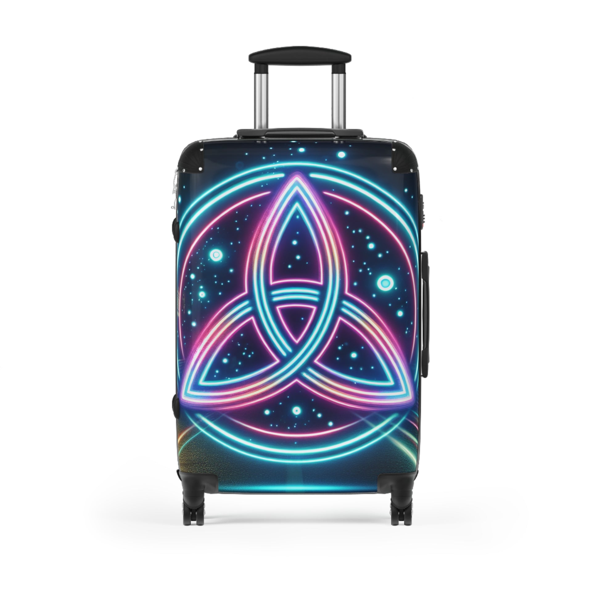 Neon Celestial Suitcase | Cosmic Travel Luggage | Perfect for Adventurers, Festivals, Summer Vacations, Unique Gift Idea, Travel Enthusiasts