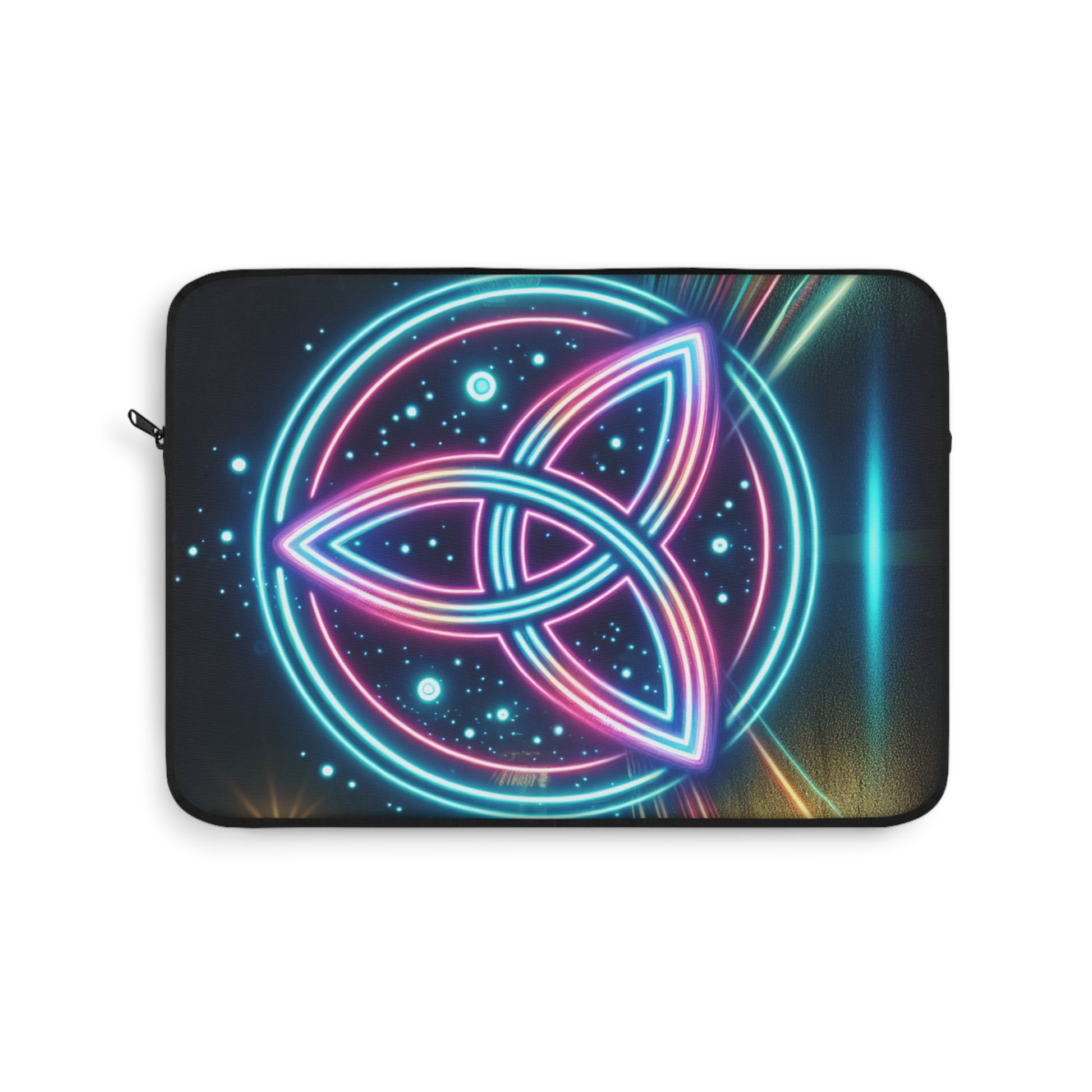 Neon Triskelion Laptop Sleeve | Unique Tech Gift, Modern Laptop Case, Artistic Computer Cover, Bohemian Accessories