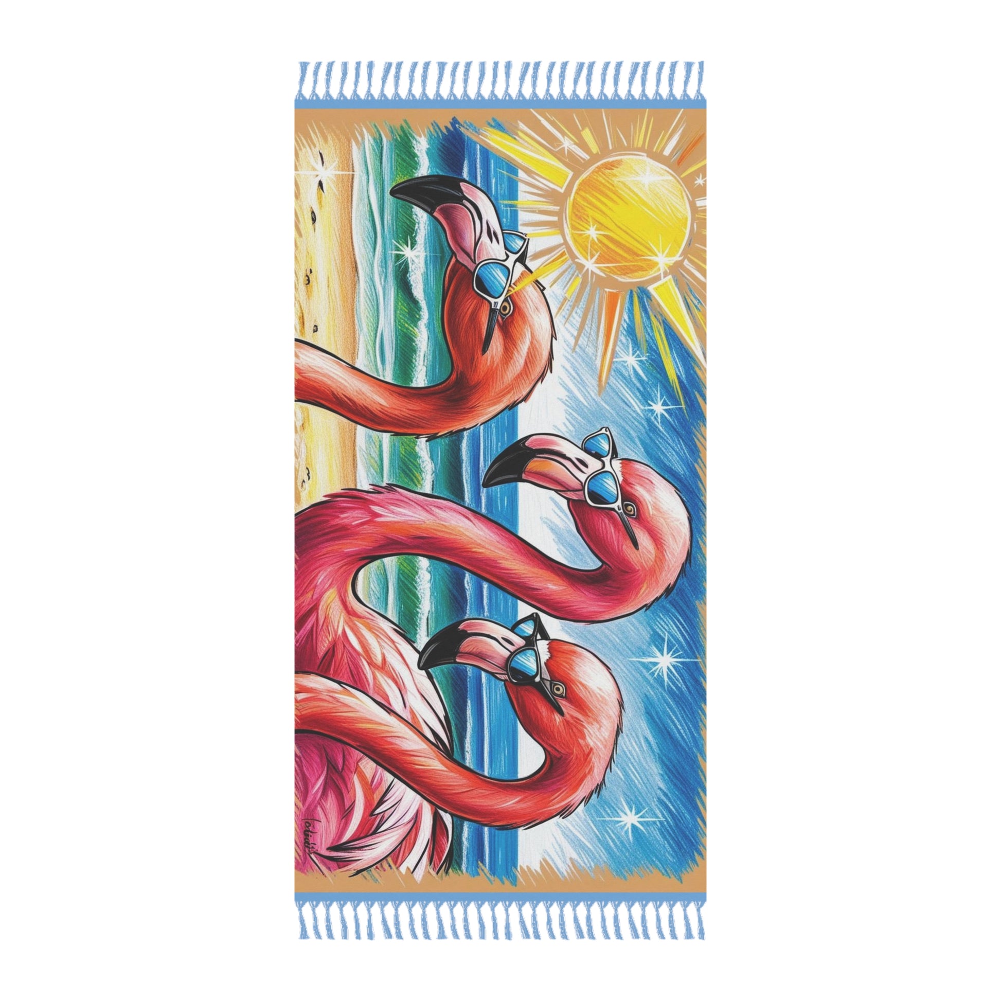 Boho Flamingo Beach Towel - Vibrant Tropical Vibes, Perfect for Summer Parties, Pool Days, Picnics, and Beach Trips