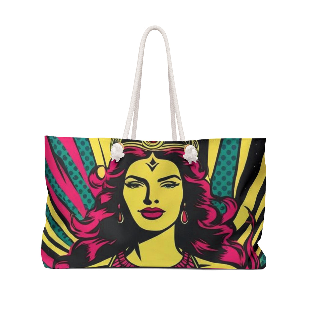 Divine Feminine Weekender Bag for Travel, Gym, Beach, Superhero Gifts, Stylish Tote, Fun Weekend Getaway