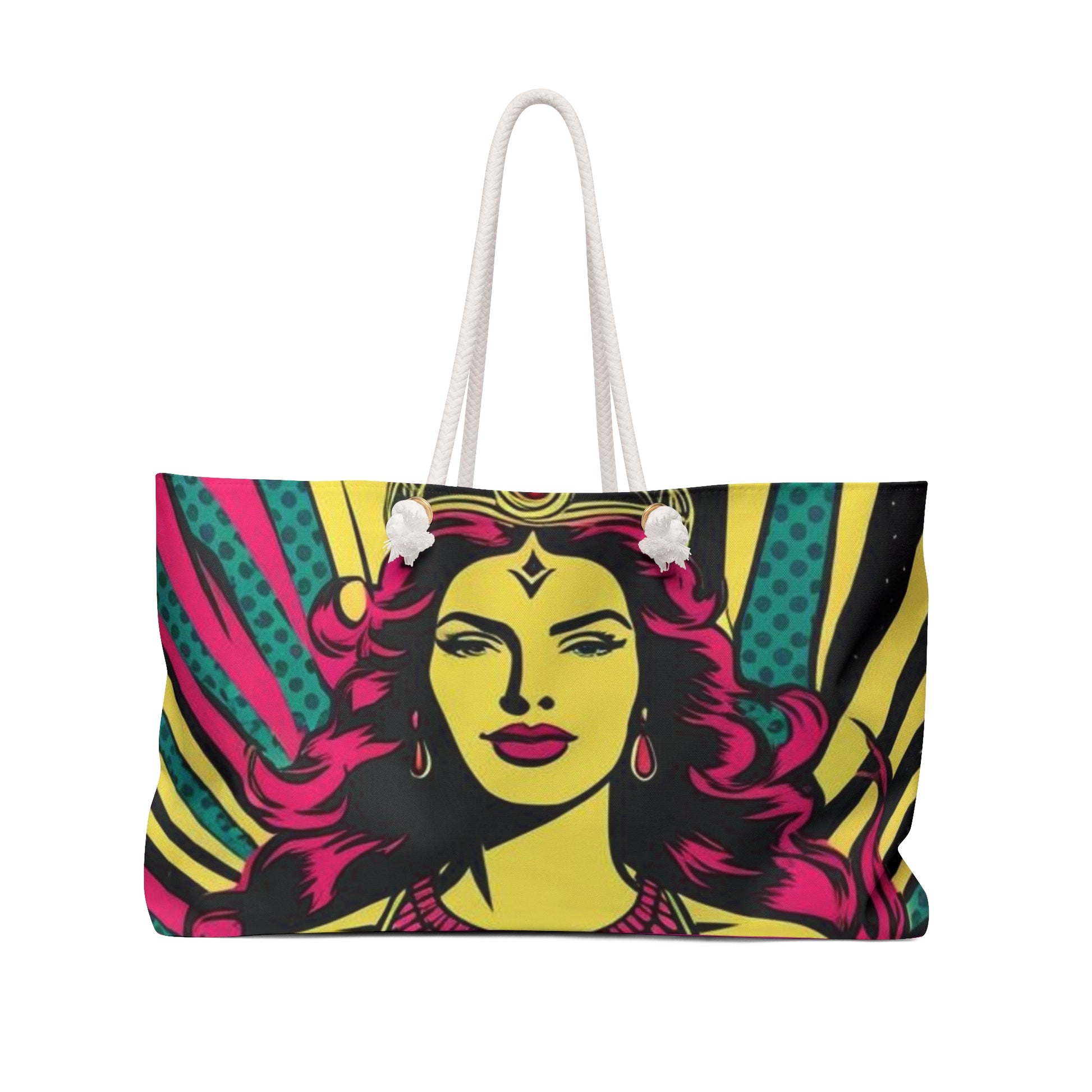 Divine Feminine Weekender Bag for Travel, Gym, Beach, Superhero Gifts, Stylish Tote, Fun Weekend Getaway