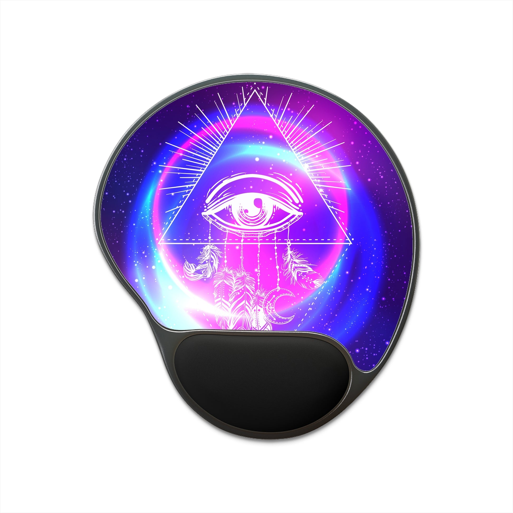 Cosmic Mouse Pad with Wrist Rest, Celestial Office Decor, Astrology Gift, Gamer Workspace Accessory, Purple Galaxy Design