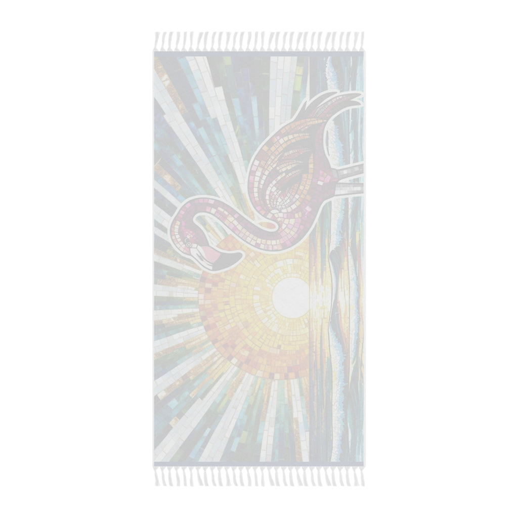Vibrant Beach Towel - Boho Flamingo Sunset Design, Summer Essentials, Pool Party Accessory, Gift for Beach Lovers, Travel Must-Have