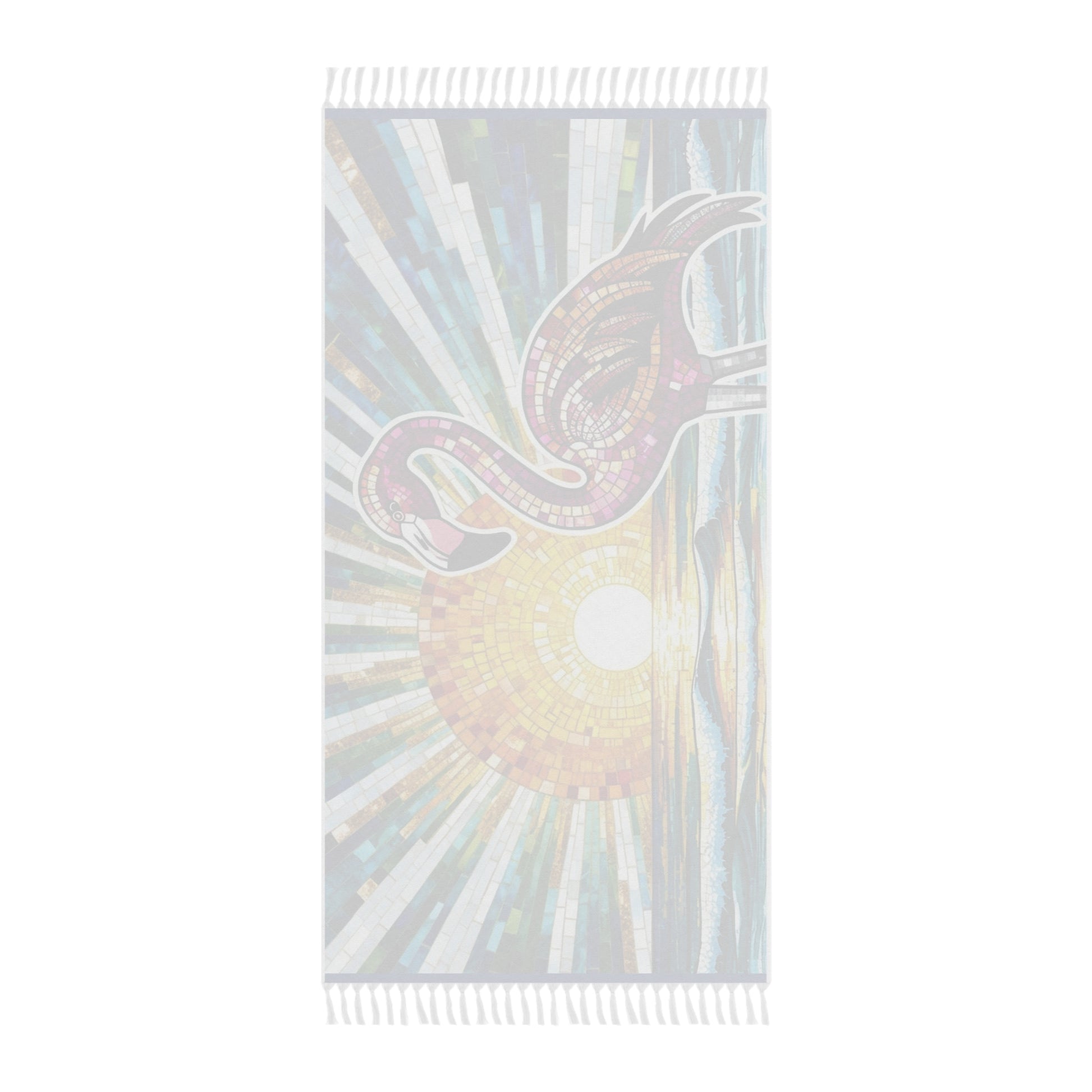 Vibrant Beach Towel - Boho Flamingo Sunset Design, Summer Essentials, Pool Party Accessory, Gift for Beach Lovers, Travel Must-Have