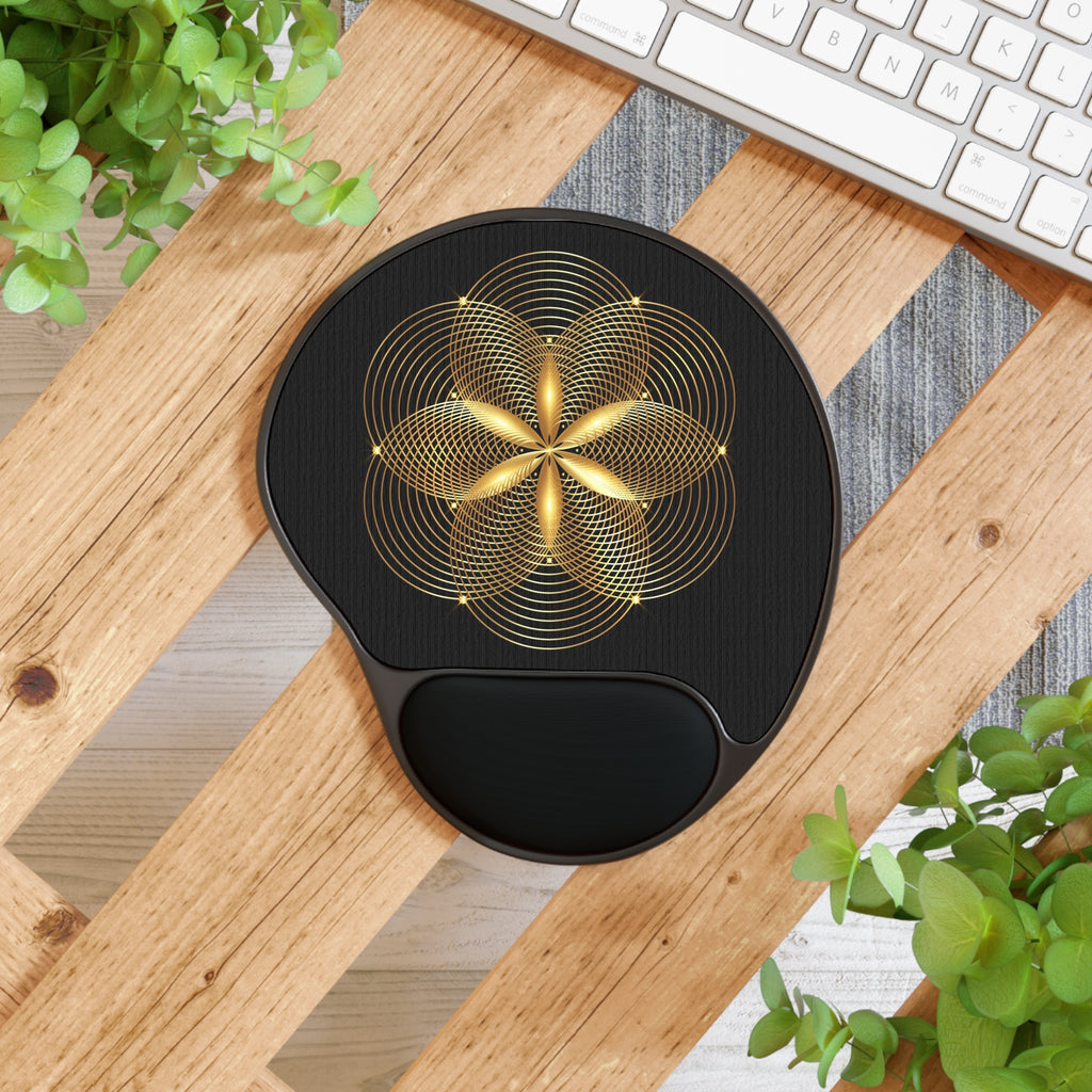 Elegant Floral Mouse Pad with Wrist Rest | Office Decor, Desk Accessory, Gift for Gamers, Ergonomic Mat, Unique Workstation