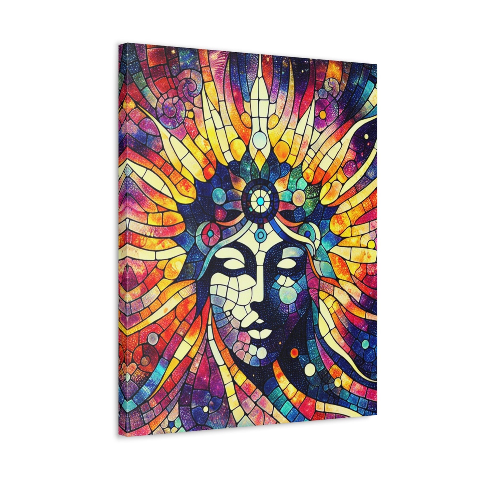 Vibrant Stretched Canvas Art | Colorful Boho Wall Decor, Spiritual Home Accent, Gift for Her, Festival Decoration, Meditation Space Art