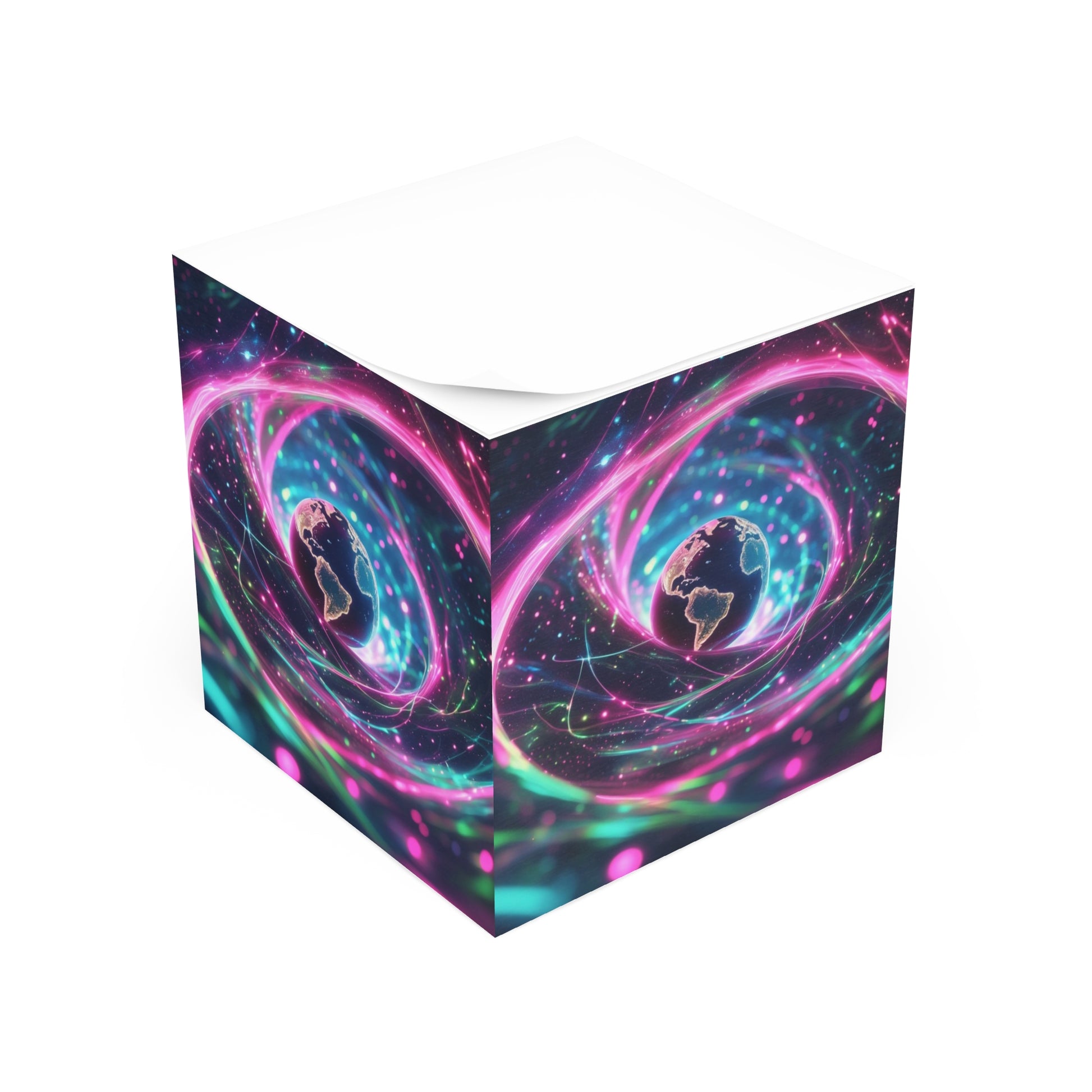 Cosmic Note Cube - Colorful Galaxy Sticky Notes for Office, School Supplies, Creative Gift, Space Decor, Unique Memo Pad