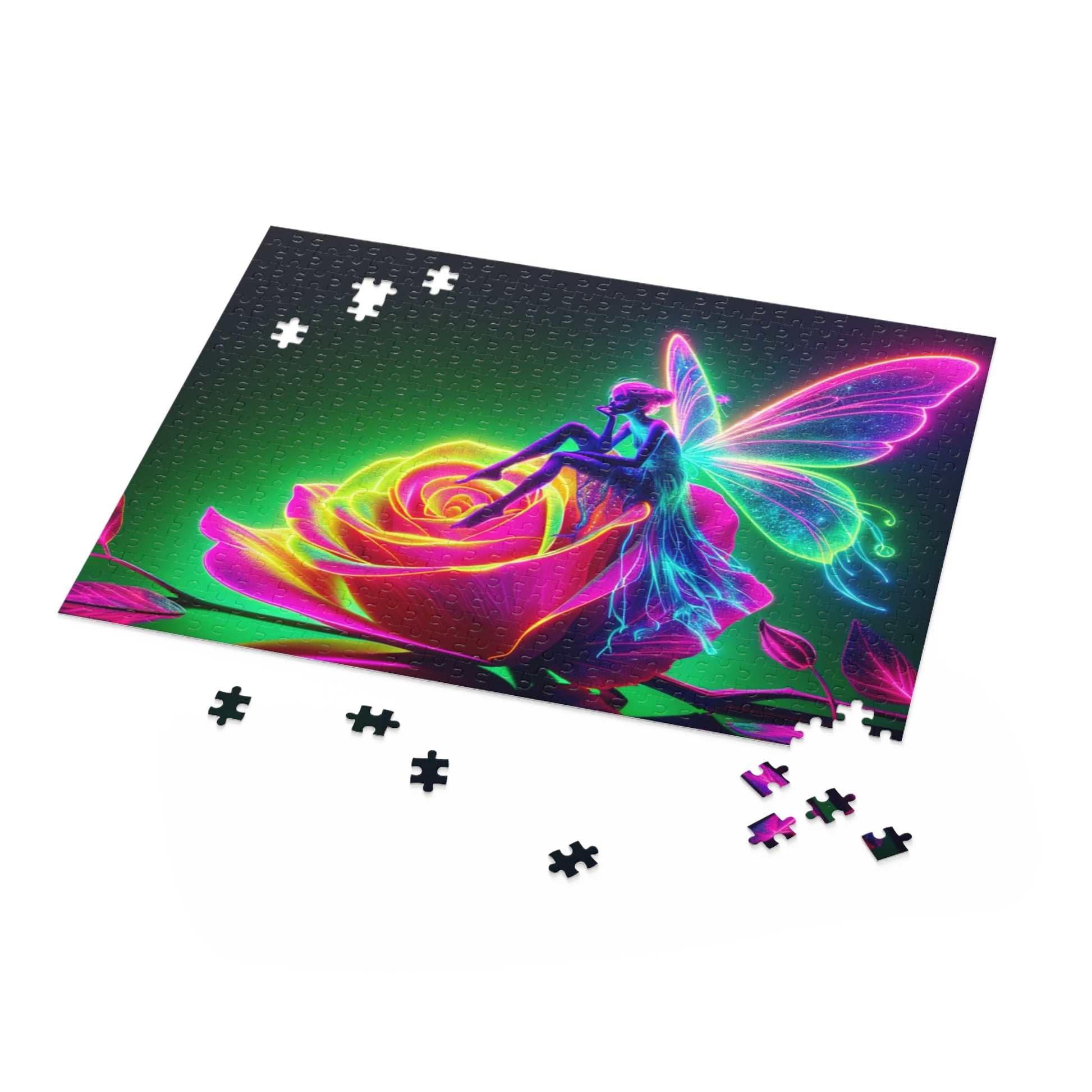 Enchanted Fairy Rose Puzzle - Colorful 500-Piece Jigsaw for Relaxation, Gift for Friends, Home Decor, Family Bonding, Magical Art