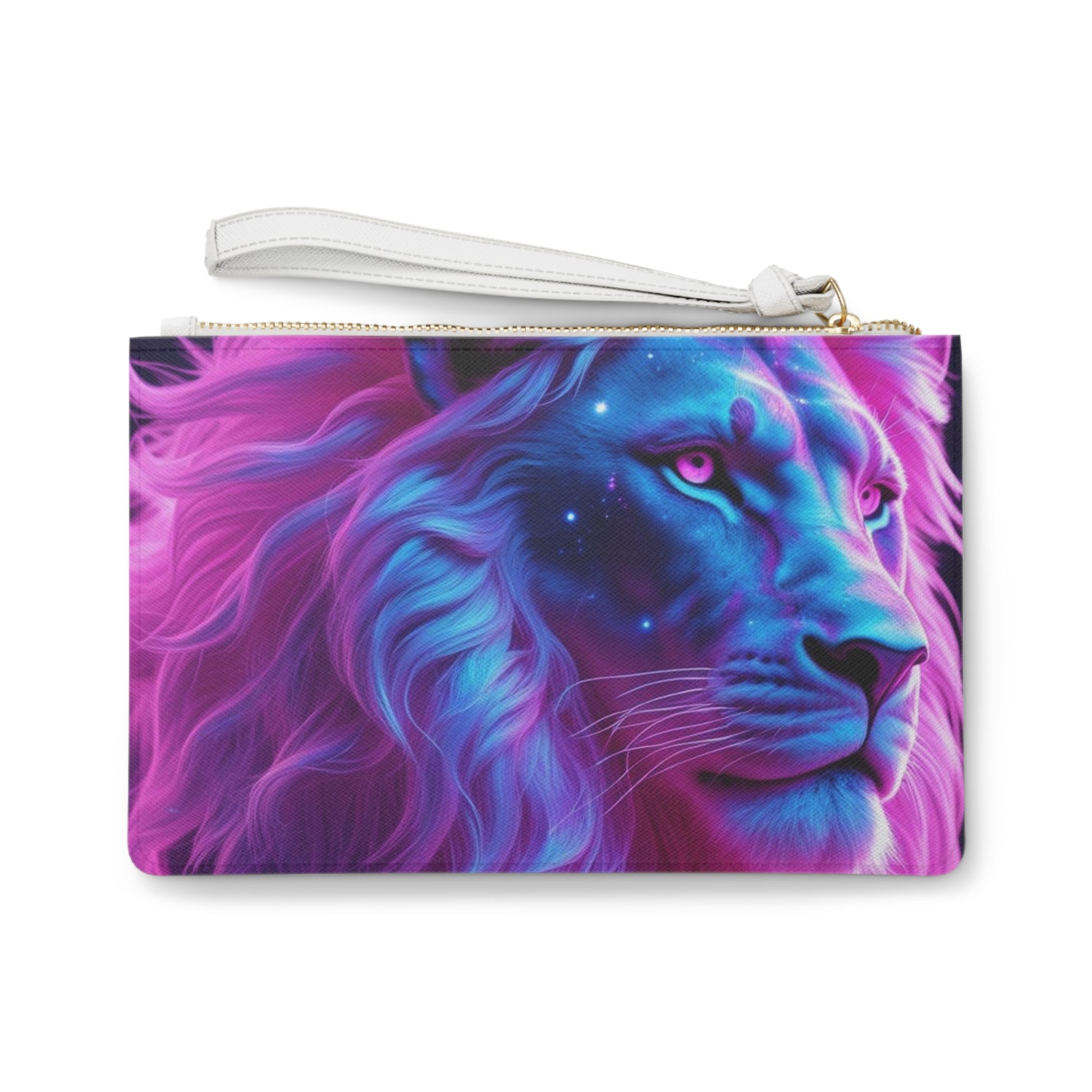 Vibrant Art Clutch Bag, Floral Clutch, Lion Accessory, Festival Pouch, Boho Chic Purse, Gift for Her