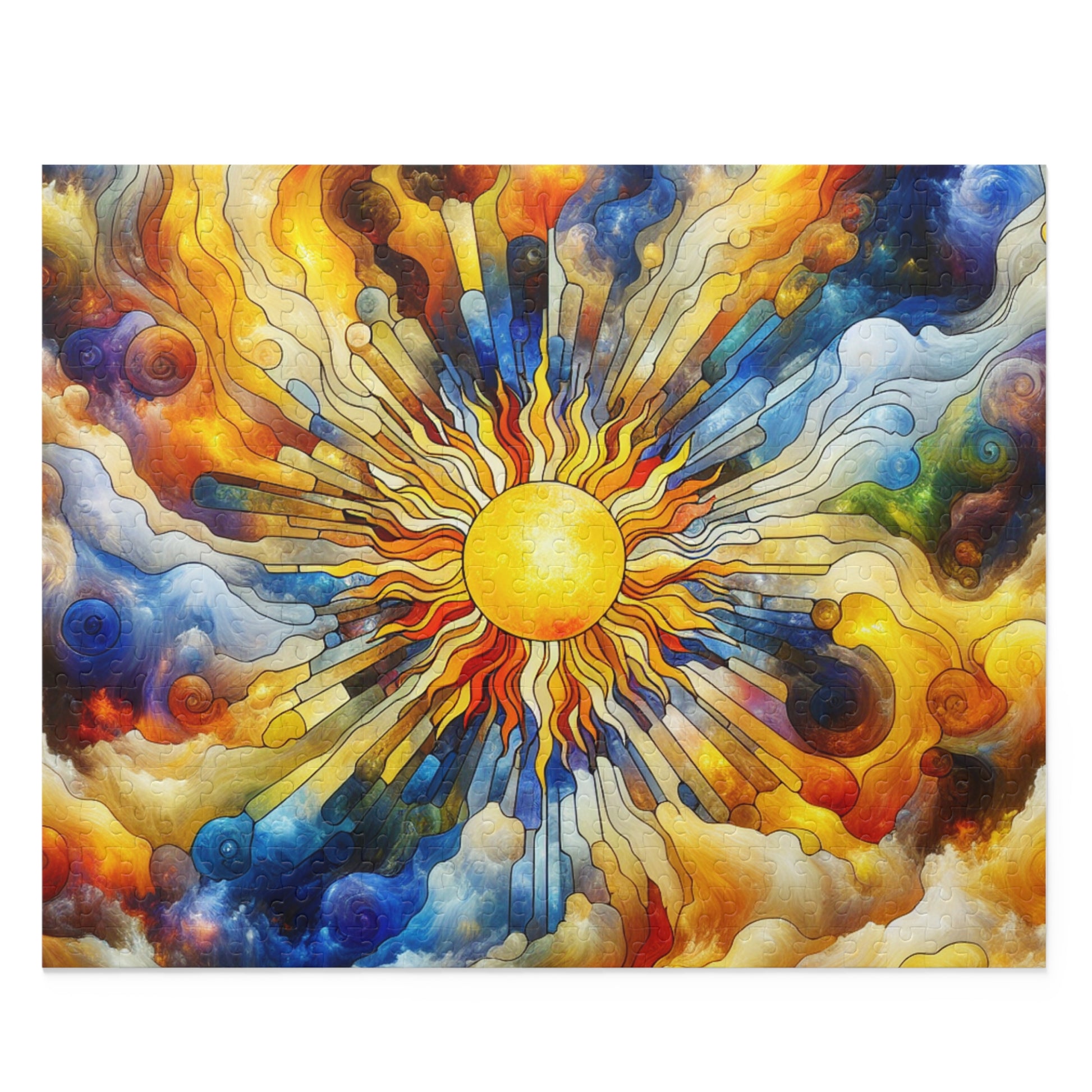 Colorful Sunburst Puzzle - 120, 252, 500-Piece, Art Puzzle, Relaxing Activity, Family Fun, Gift for Puzzle Lovers, Home Decor