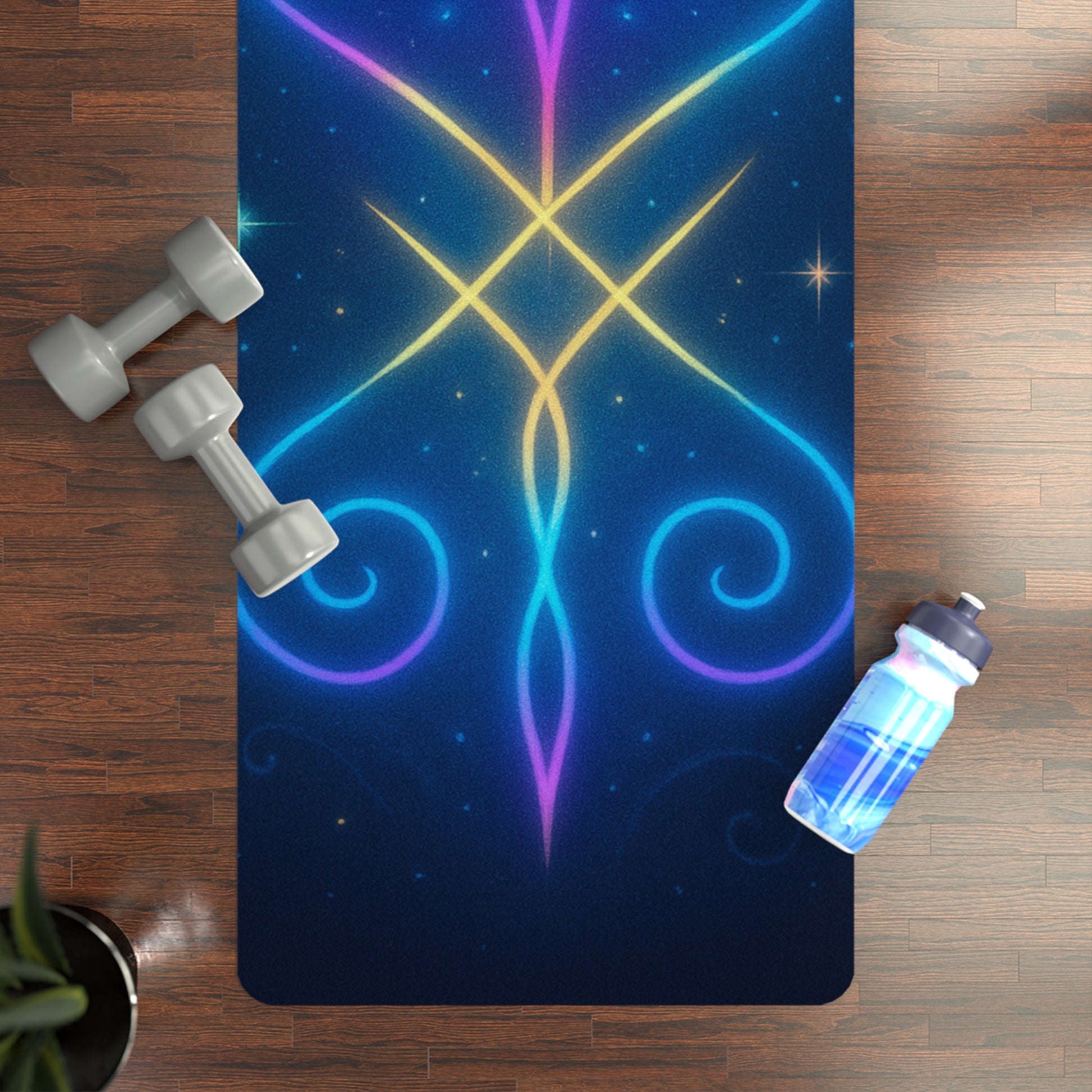 Vibrant Rubber Yoga Mat - Spiritual Design for Home or Studio, Ideal for Yoga, Meditation, Gift for Wellness Lovers, Fitness Essential