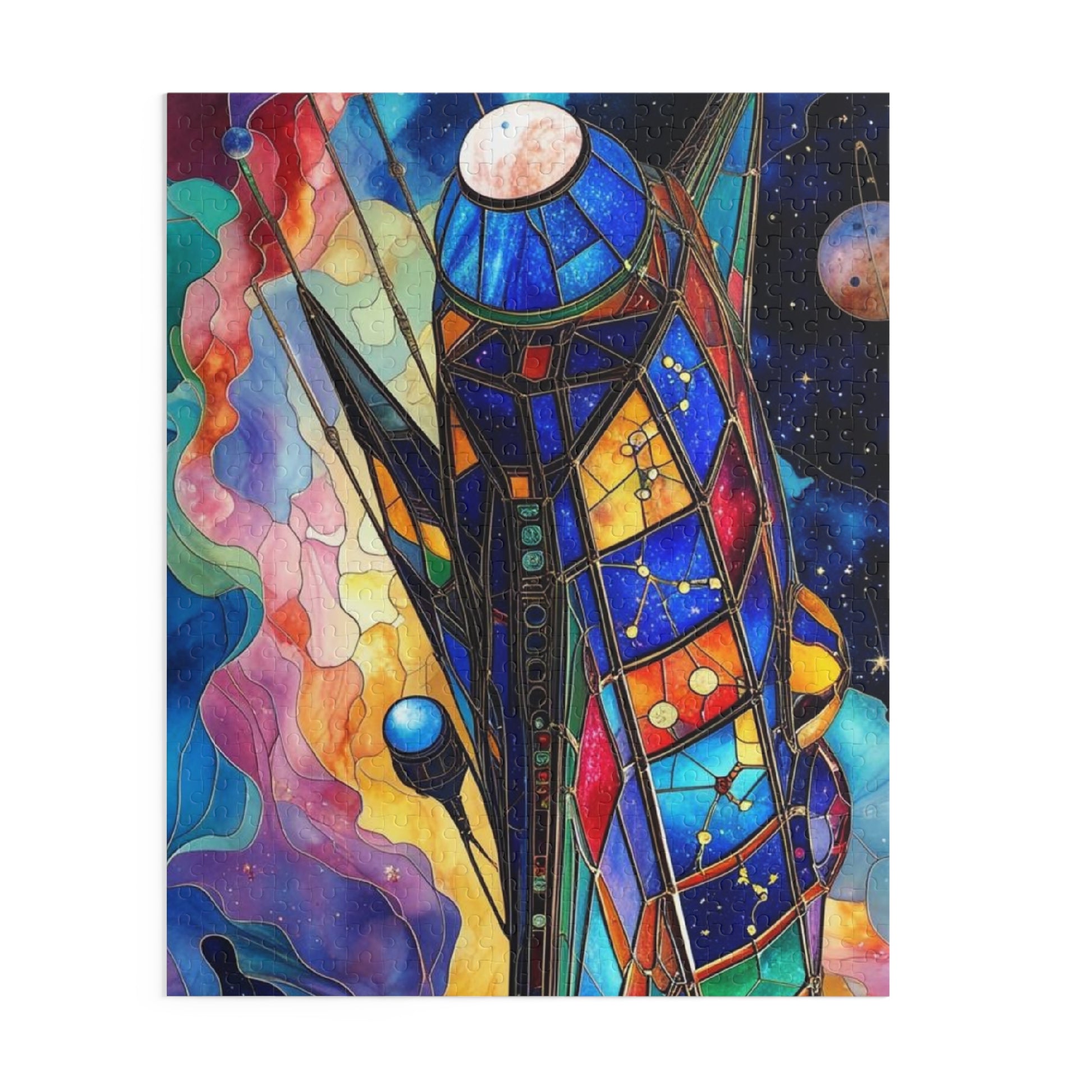 Colorful Space-Themed Puzzle, 120/252/500-Piece Jigsaw, Gift for Kids and Adults, Home Decor, Space Lovers, Family Activity, Birthday Gift