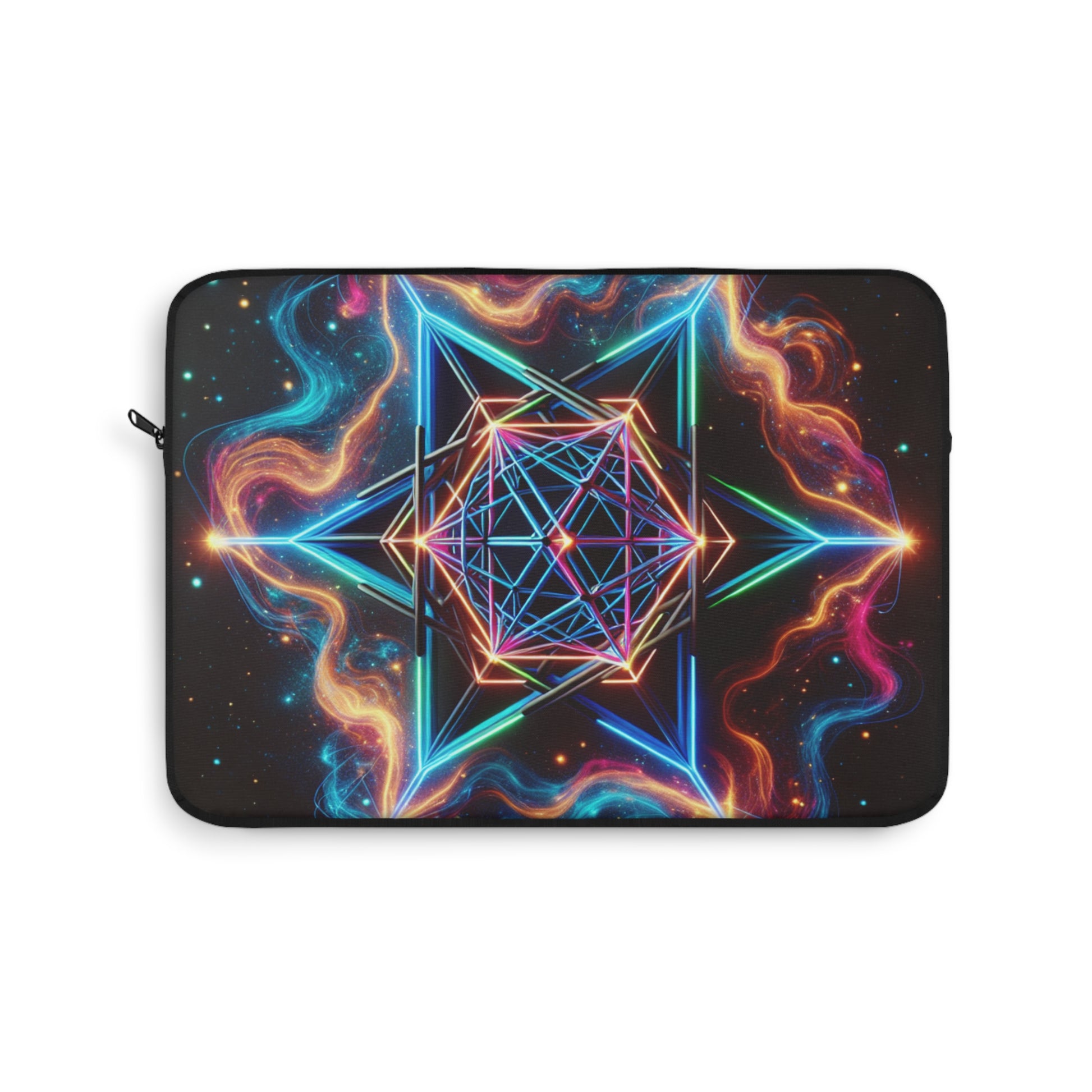 Cosmic Geometry Laptop Sleeve | Trendy Computer Case, Neon Art Design, Perfect Gift for Tech Lovers, School, Travel