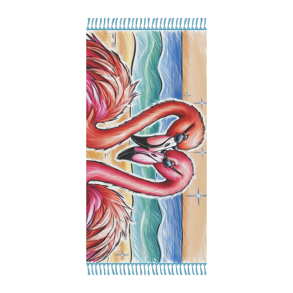 Boho Beach Towel, Tropical Flamingo Design, Outdoor Picnic Blanket, Swim Cover-Up, Summer Gift, Beach Decor