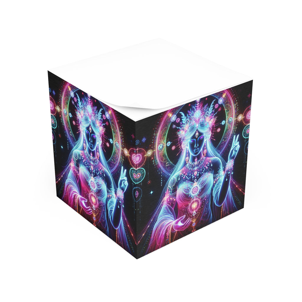 Mystical Glow Note Cube - Spiritual Desk Decor, Meditation Tools, Gift for Her, Chakra Healing, Office Supplies, Unique Stationery