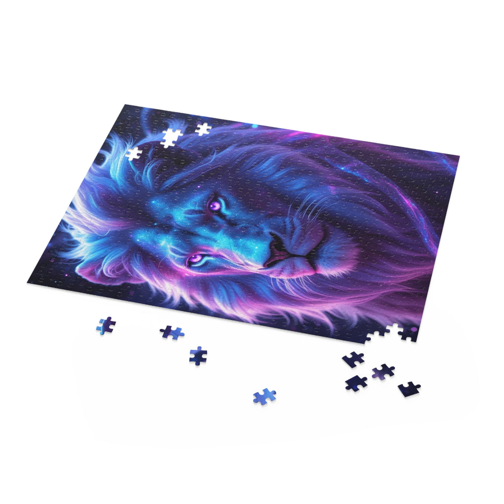 Cosmic Lion Puzzle - 120, 252, 500-Piece - Mystical Animal Artwork, Gift for Puzzle Lovers, Home Decor, Family Fun, Artsy Brain Teaser