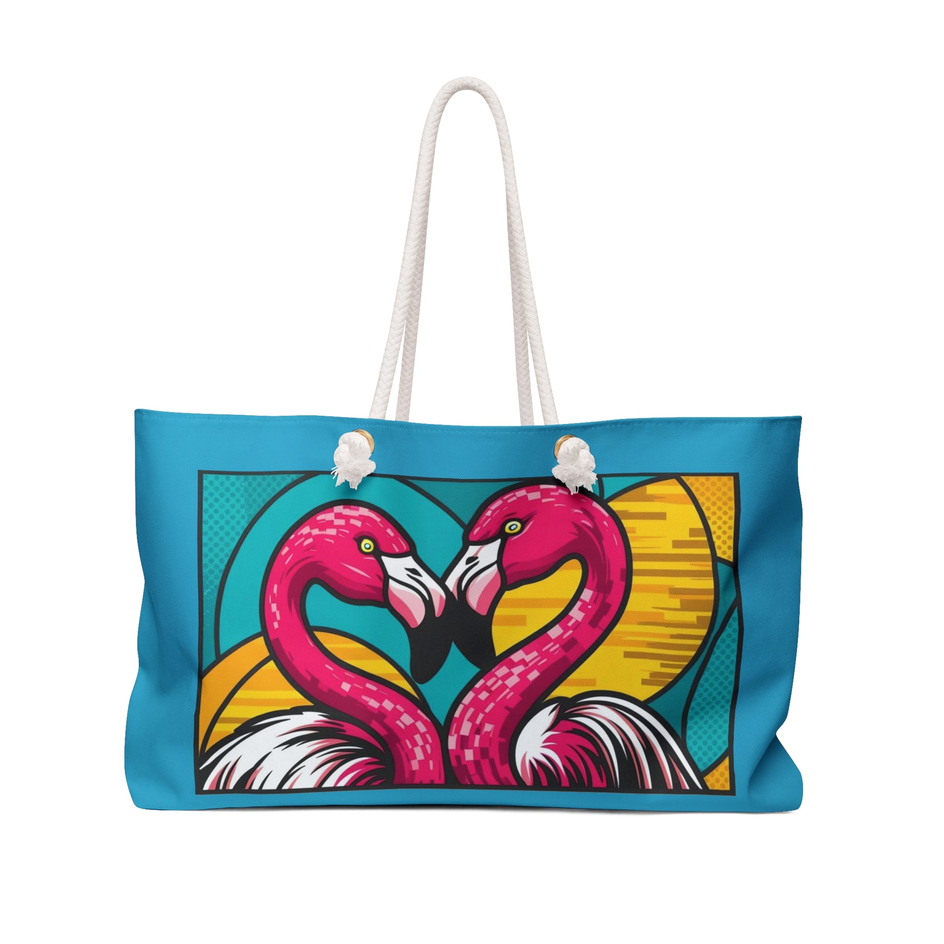 Vibrant Flamingo Pop Art Weekender Bag - Perfect for Travel, Beach Days, or Weekend Getaways, Summer Accessory, Vacation [...]