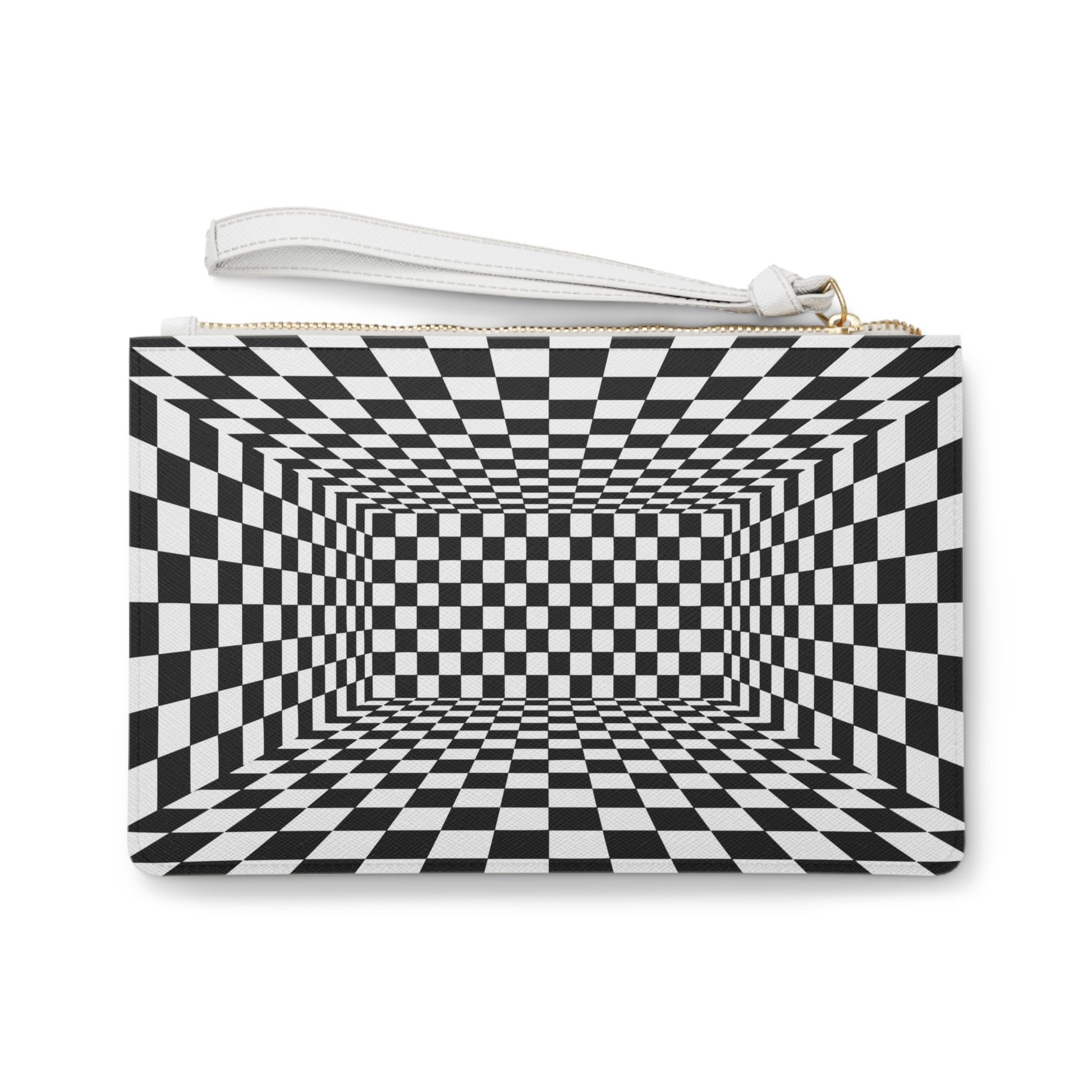 Optical Illusion Clutch Bag | Trendy Checkered Handbag for Unique Style | Perfect Gift for Fashion Lovers | Black and White Design