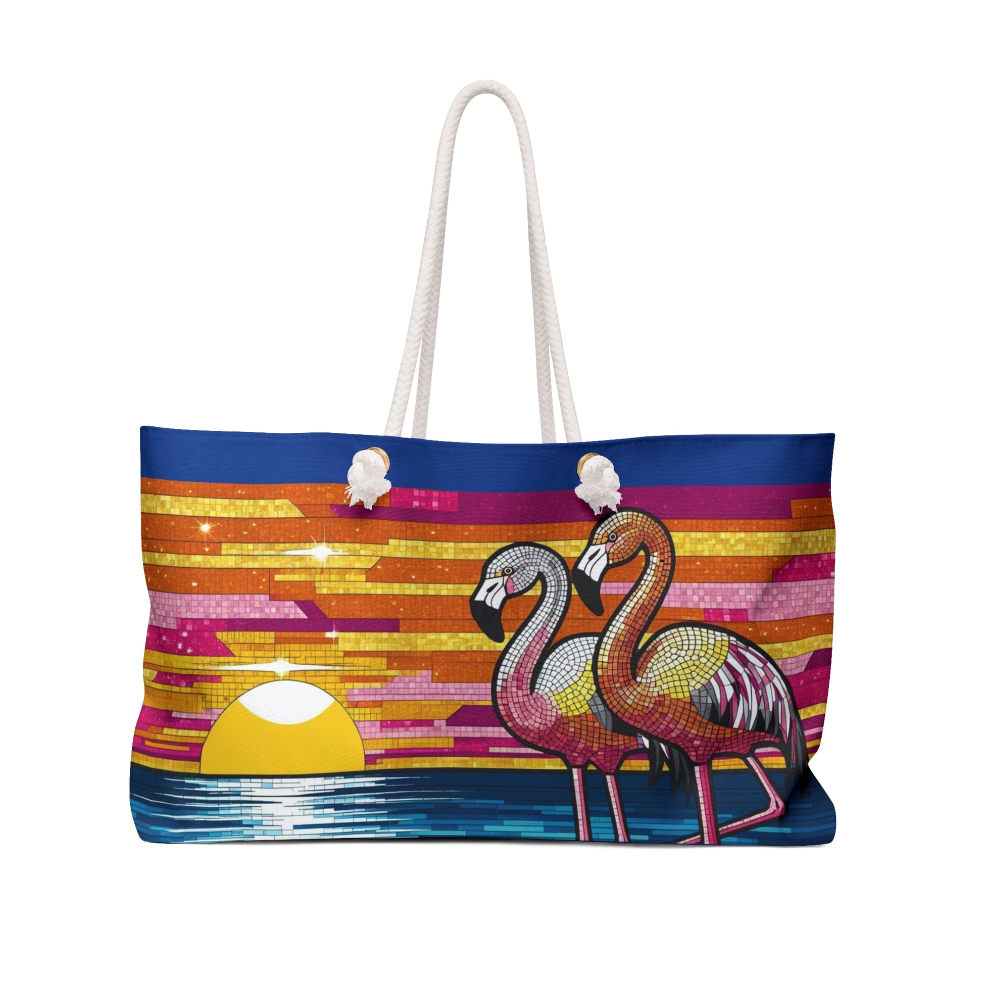 Tropical Flamingo Weekender Bag, Vacation Tote, Beach Travel Bag, Summer Getaway, Fun Gift for Travelers