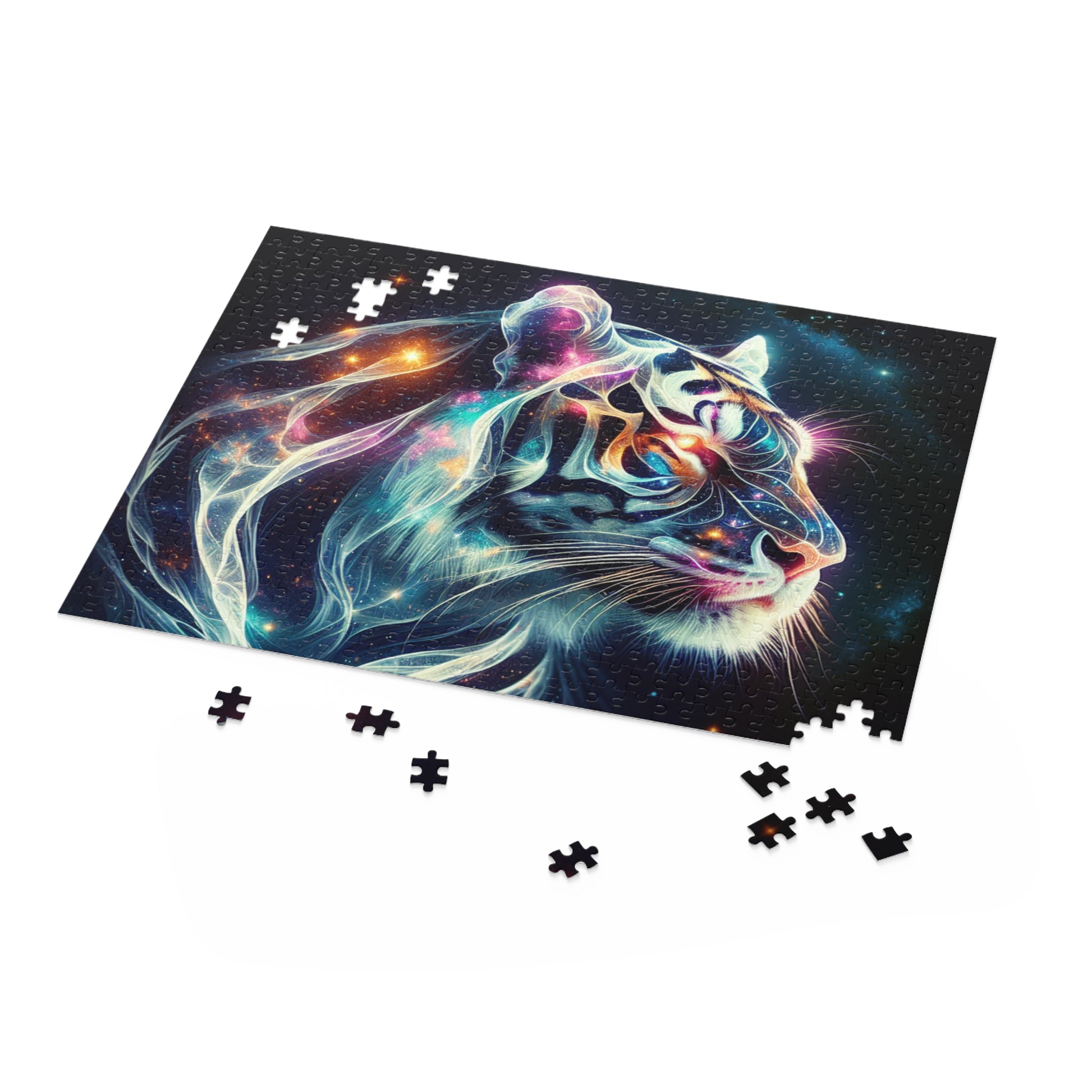 Cosmic Tiger Puzzle - 120, 252, 500-Piece Jigsaw, Perfect for Animal Lovers, Home Decor, Family Game Night, Unique Gift
