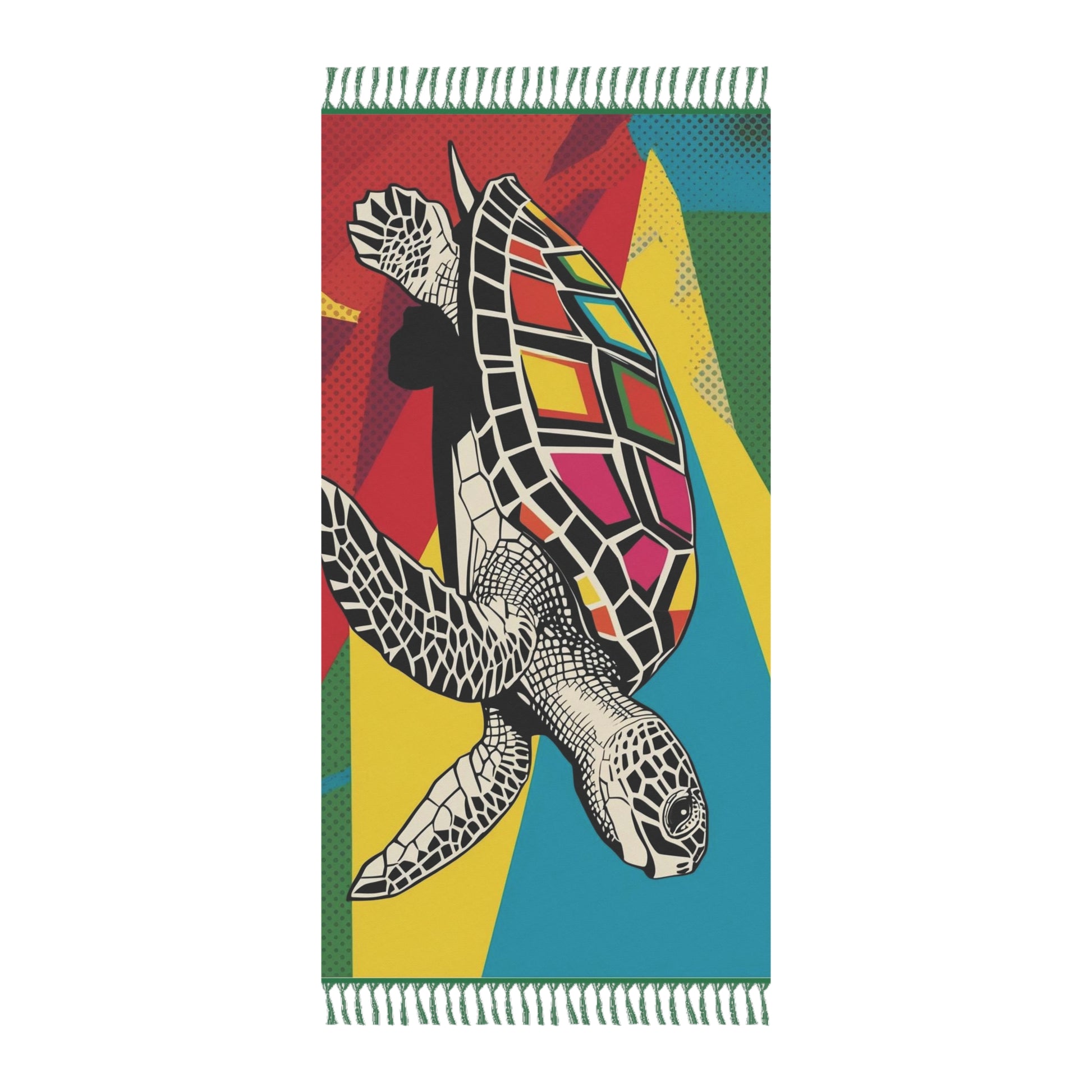 Colorful Beach Towel - Boho Turtle Design, Summer Vibe, Perfect for Pool, Ocean, Picnic, Travel