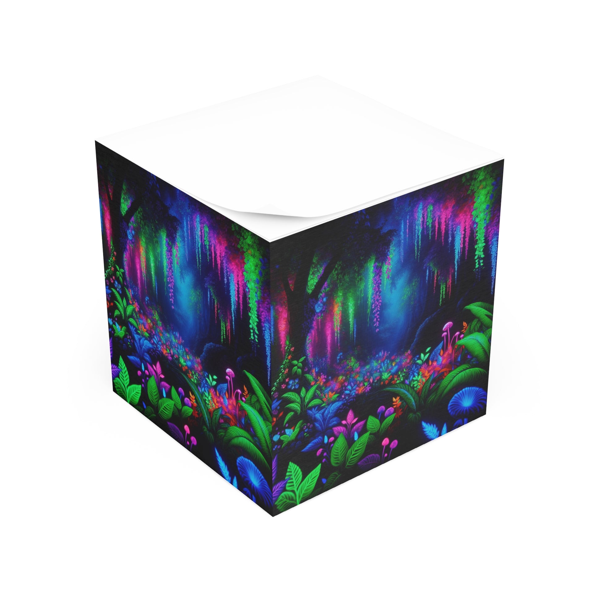 Vibrant Botanical Note Cube, Colorful Sticky Notes for Work or School, Cute Desk Decor, Gift for Nature Lovers, Eco-Friendly Stationery