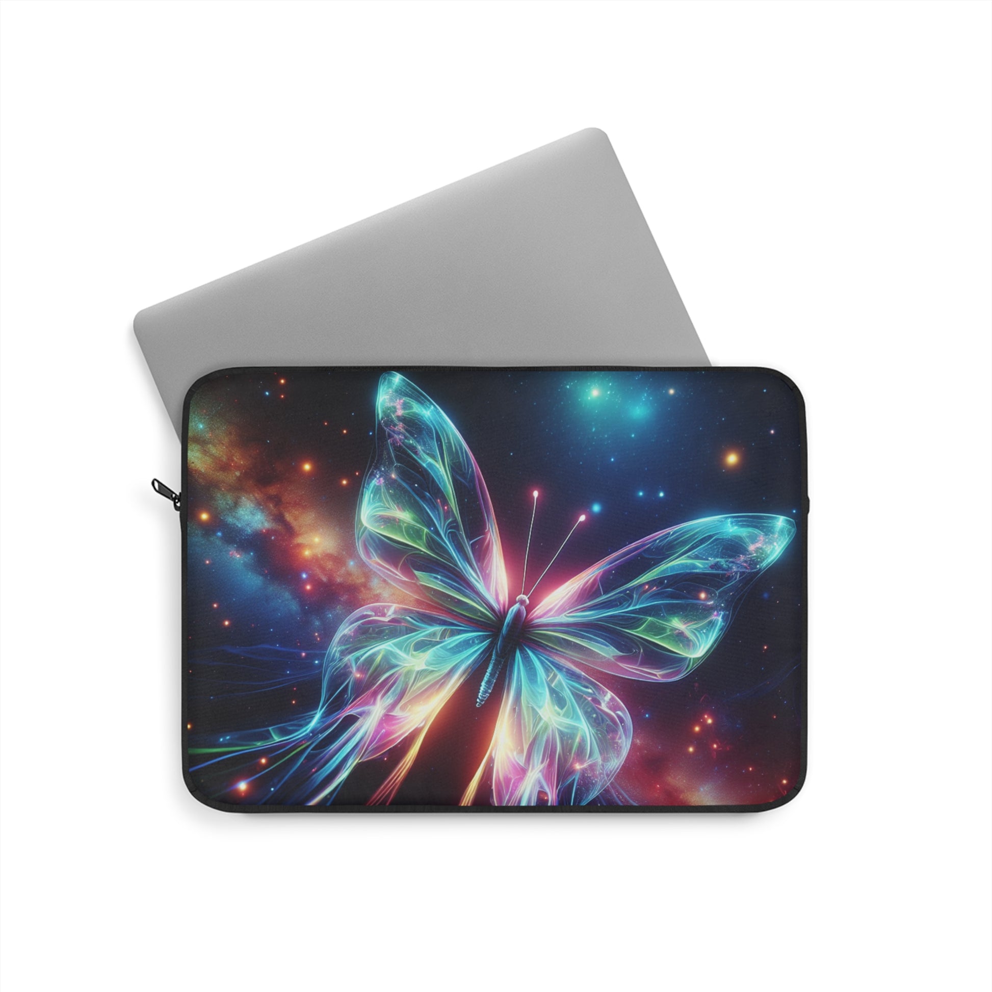 Colorful Butterfly Laptop Sleeve, Vibrant Tech Accessory, Gift for Students, Trendy Computer Cover, Butterfly Lover Gift, Cosmic Design
