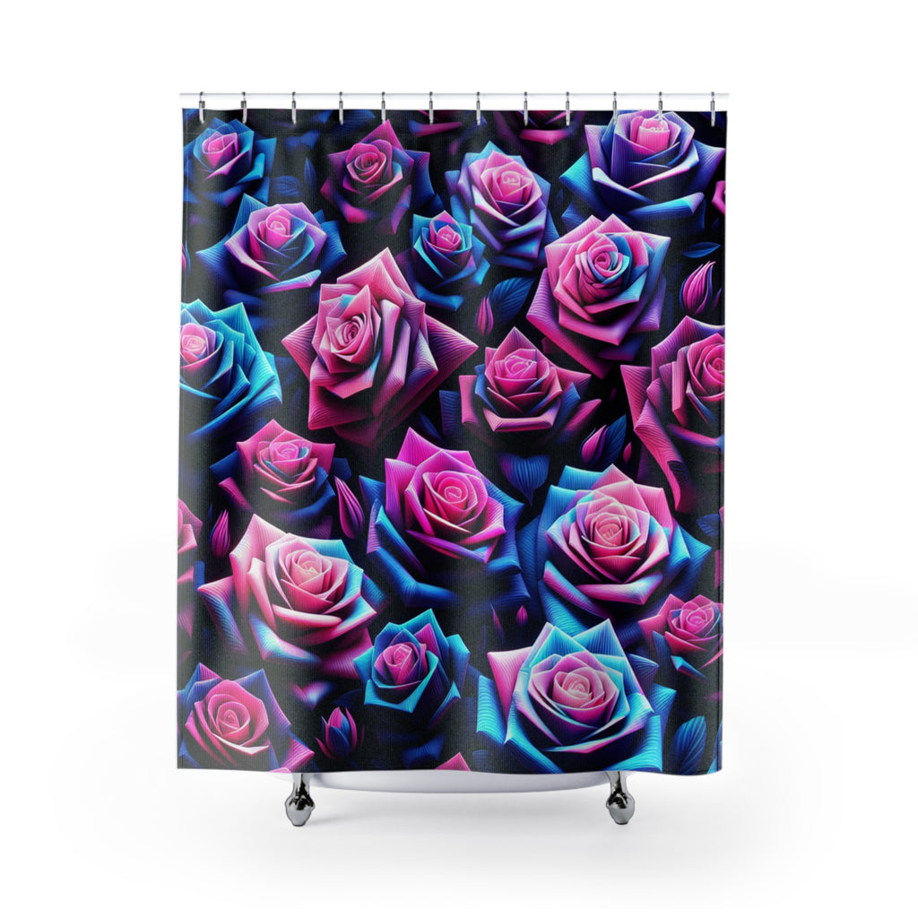 Gorgeous Floral Shower Curtain: Vibrant Rose Design, Bohemian Bathroom Decor, Perfect for Home Makeover, Unique Gift for Her