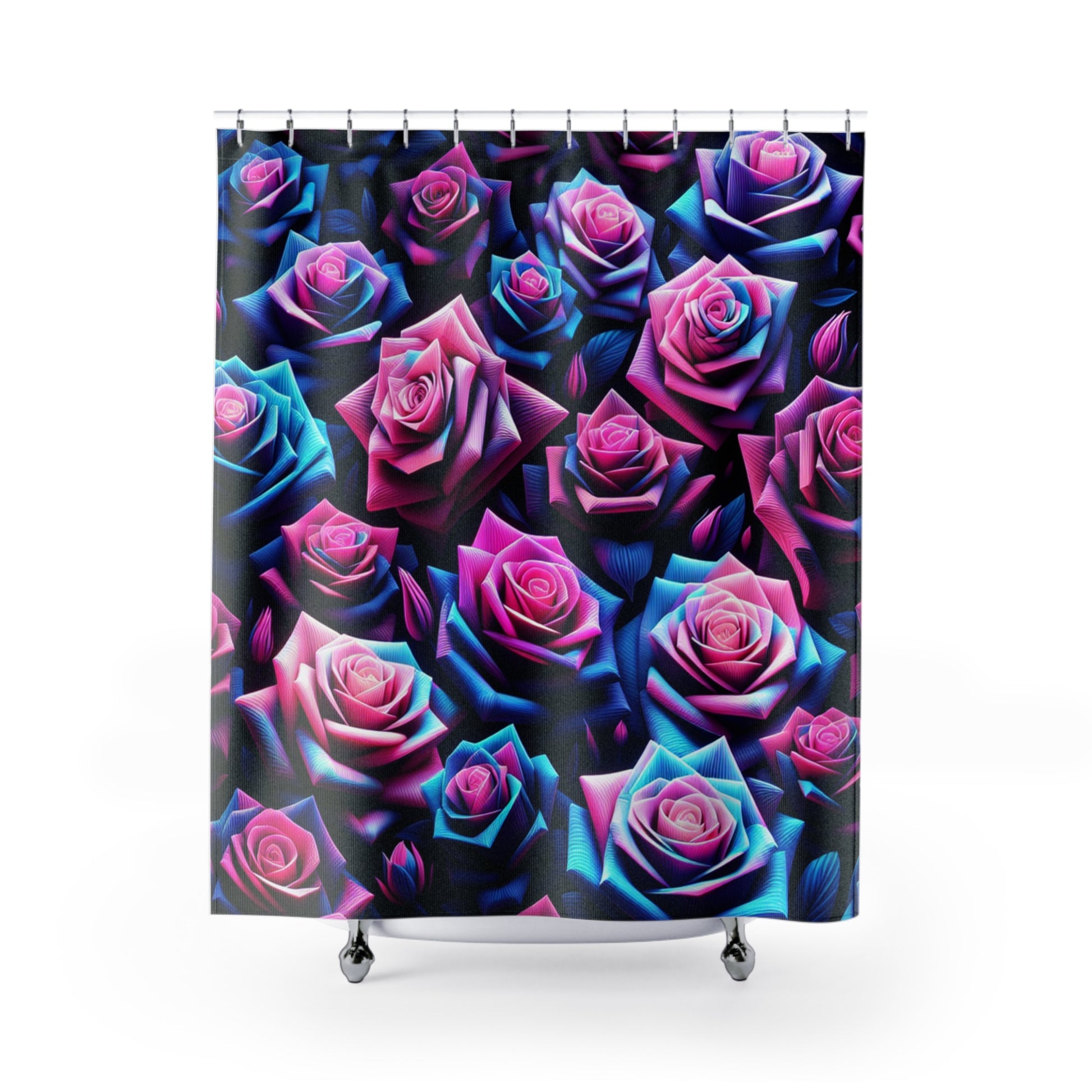 Gorgeous Floral Shower Curtain: Vibrant Rose Design, Bohemian Bathroom Decor, Perfect for Home Makeover, Unique Gift for Her