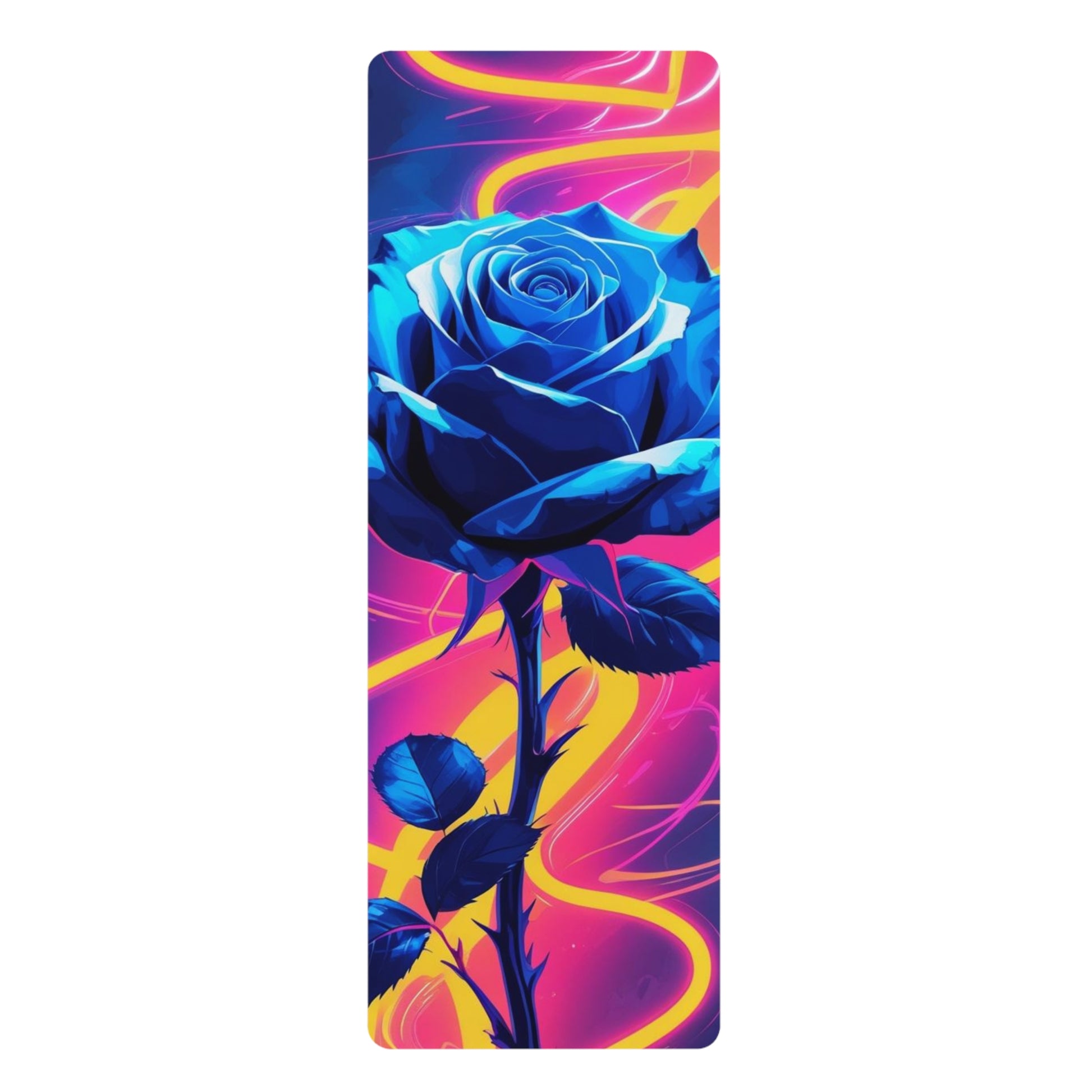 Vibrant Floral Yoga Mat - Colorful Rubber Exercise Mat for Home Gym, Meditation, Gifts for Yoga Lovers, Fitness Enthusiasts, Wellness Events
