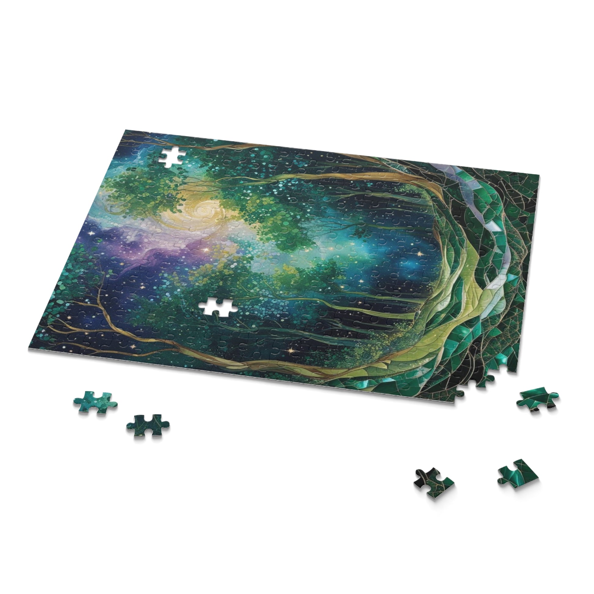Galactic Forest Puzzle, 120-Piece, 252-Piece, 500-Piece, Starry Sky Artwork, Nature-Themed Game, Gift for Nature Lovers