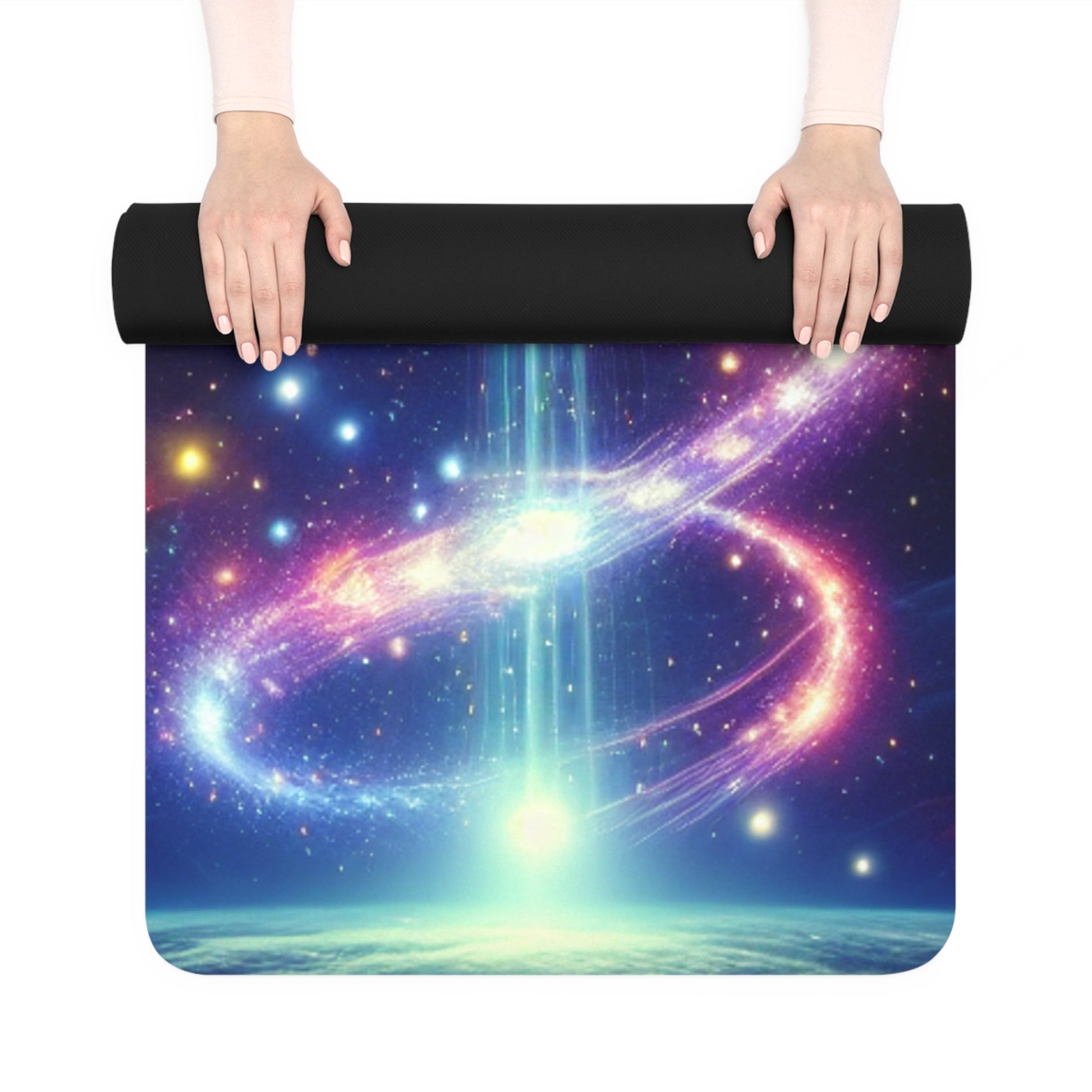 Cosmic Energy Yoga Mat, Vibrant Rubber Exercise Mat, Meditation Mat, Yoga Essentials, Spiritual Practice Gear