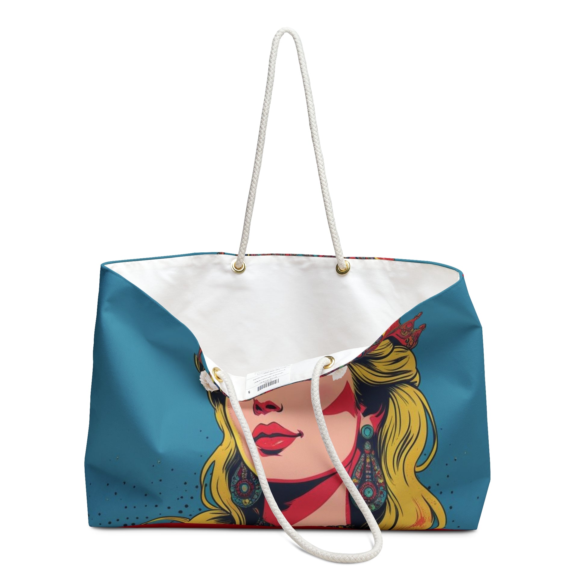 Boho Glam Divine Feminine Weekender Bag, Stylish Travel Tote, Vibrant Beach Bag, Art-Inspired Carryall, Perfect Gift for Her