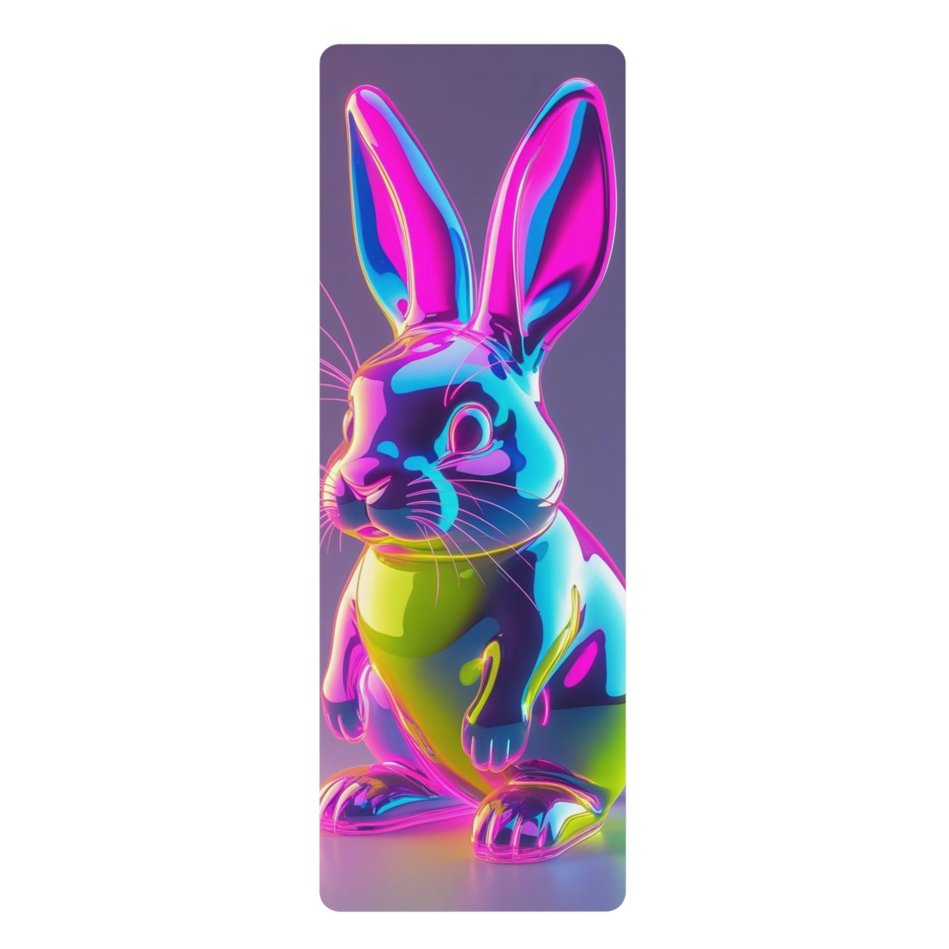 Vibrant Bunny Rubber Yoga Mat, Fun Exercise Mat, Unique Gift for Yoga Lovers, Colorful Workout Accessory, Easter Yoga Prop