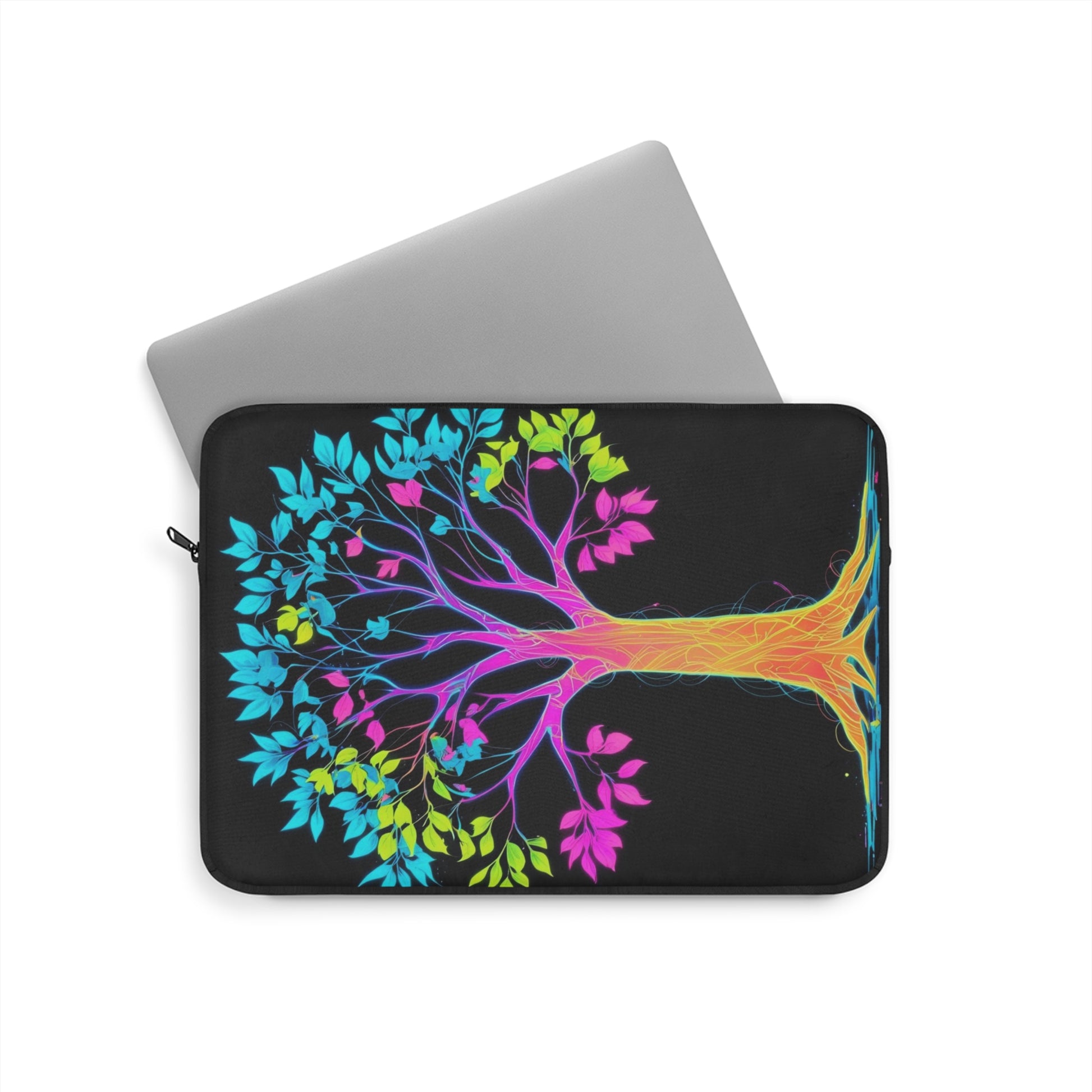Vibrant Tree of Life Laptop Sleeve | Colorful Laptop Case | Eco-Friendly Tech Accessories | Gift for Students, Artists, Nature Lovers