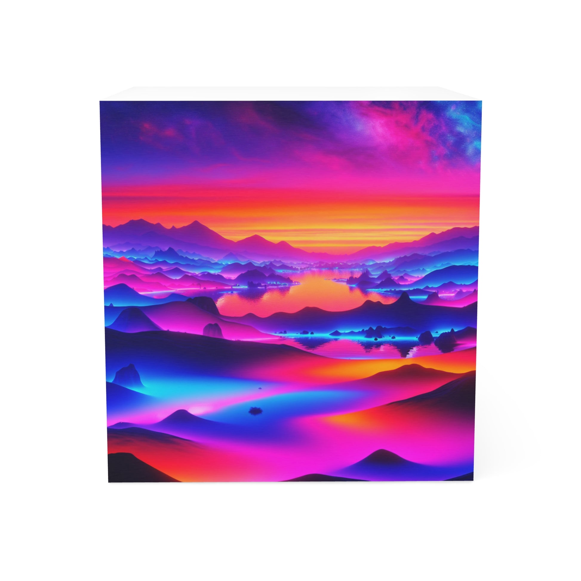 Vibrant Landscape Note Cube | Stationery, Desk Accessory, Gift for Students, Office Decor, Colorful Post-it Note Holder