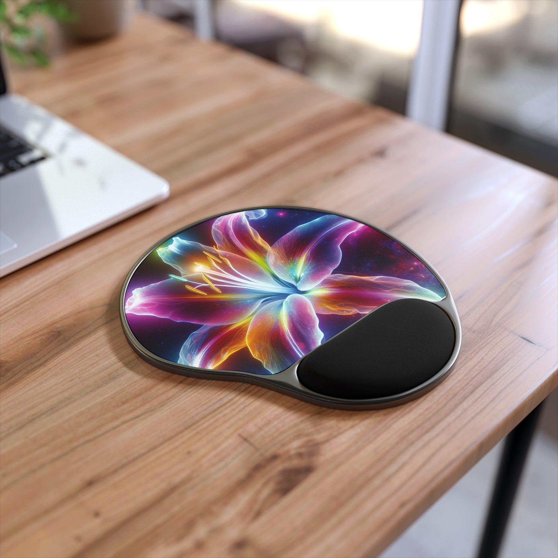 Vibrant Floral Mouse Pad with Wrist Rest | Ergonomic Desk Accessory, Gamer Gift, Computer Supplies, Home Office Decor, Stylish Work Station