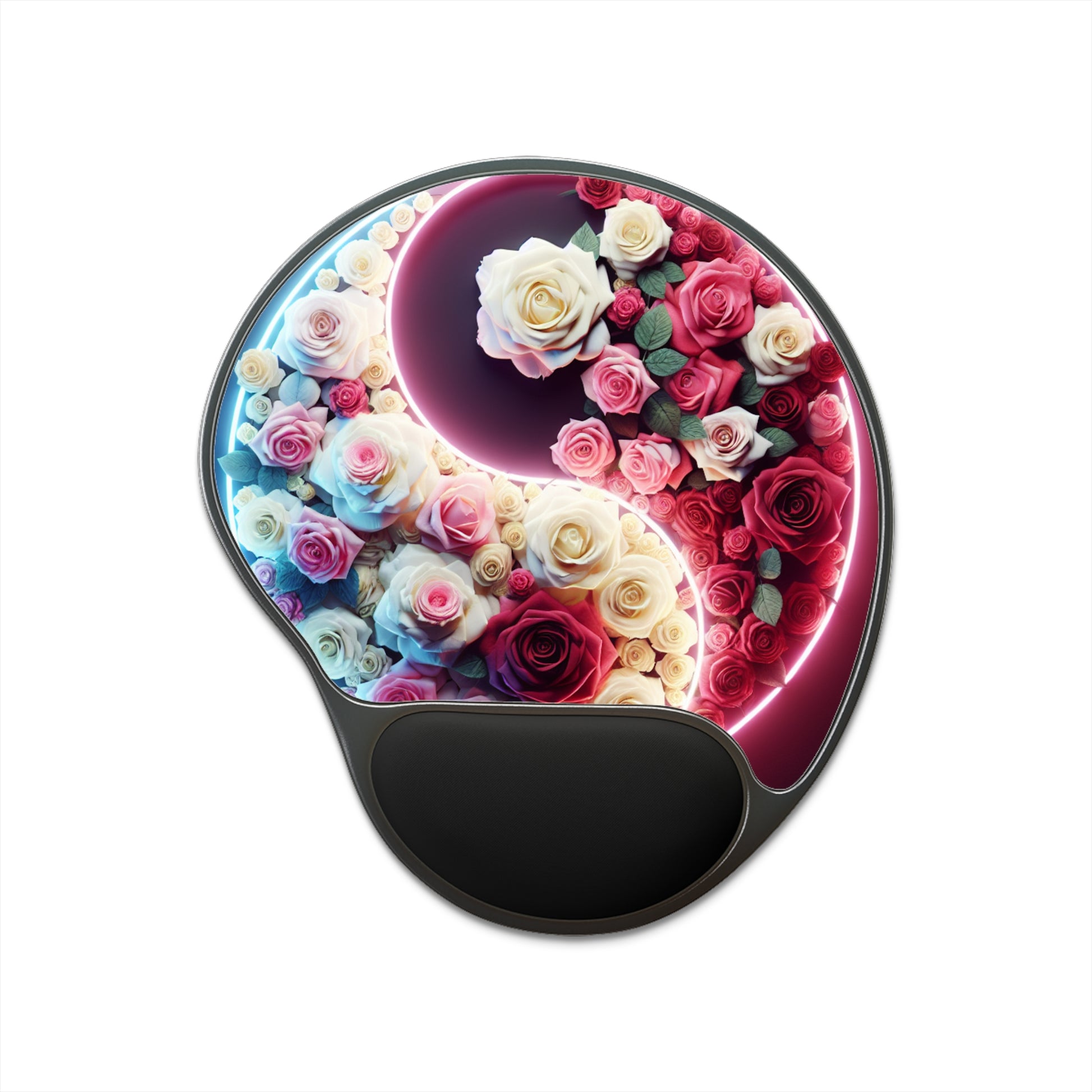 Floral Comfort Mouse Pad With Wrist Rest, Elegant Desk Accessory, Gamer Gift, Home Office Decor, Mother's Day Gift, Floral Design