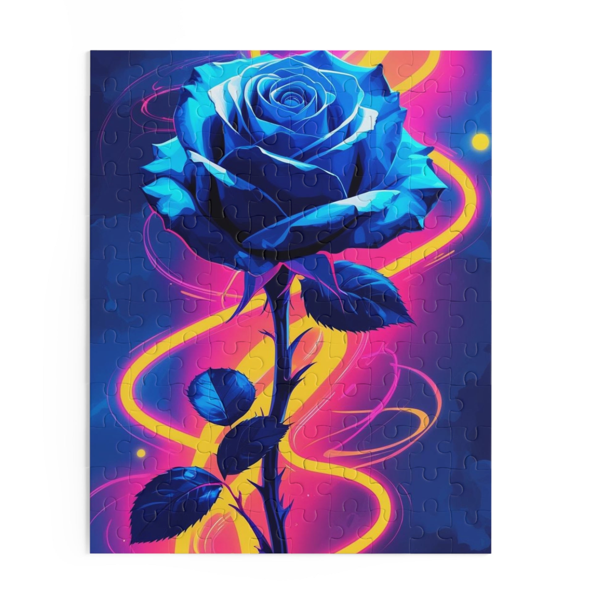 Vibrant Blue Rose Puzzle - 120, 252, 500-Piece Jigsaw, Floral Decor, Gift for Garden Lovers, Relaxing Activity, Home Decor