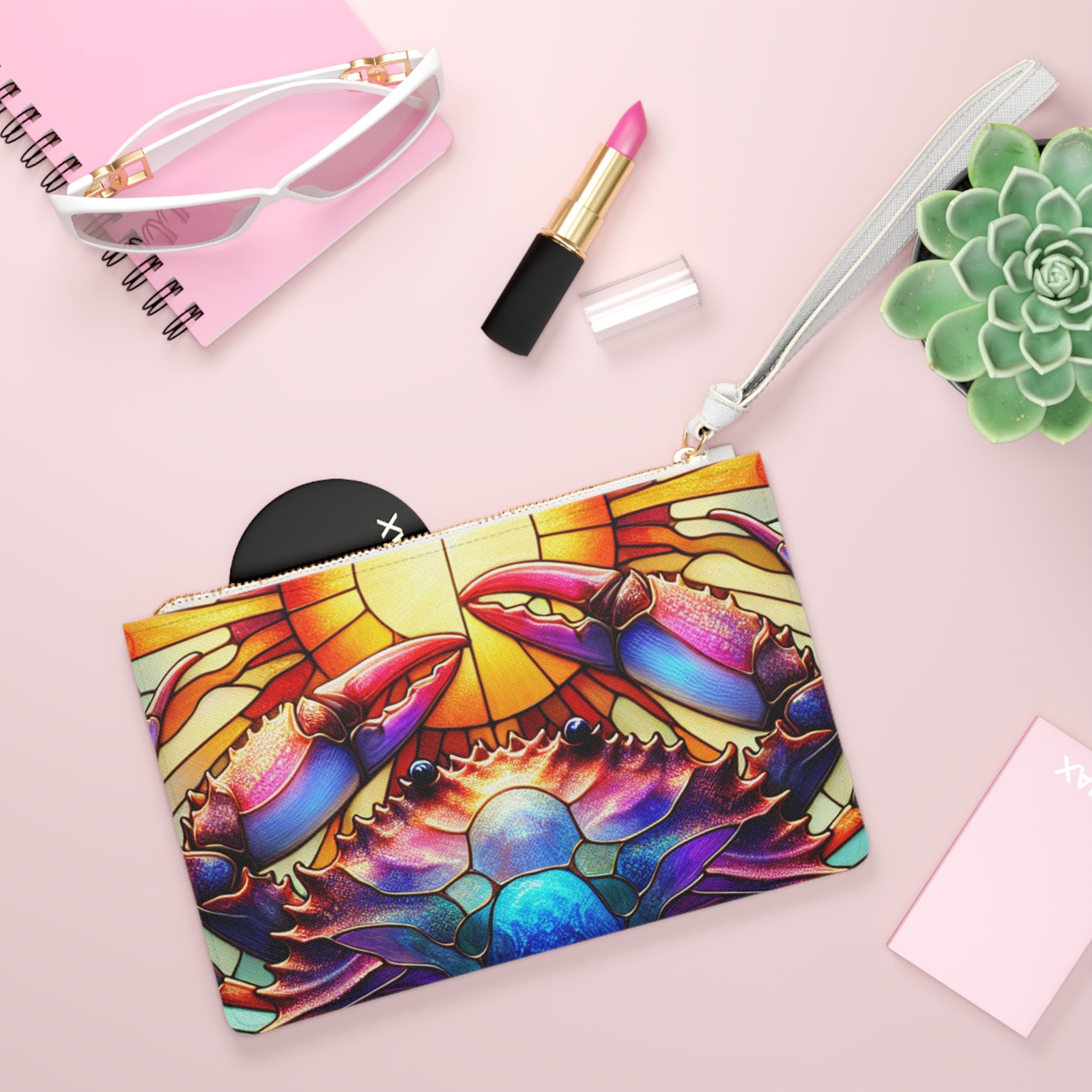 Vibrant Stained Glass Clutch Bag, Boho Accessory, Festival Purse, Unique Gift, Art-Inspired Fashion